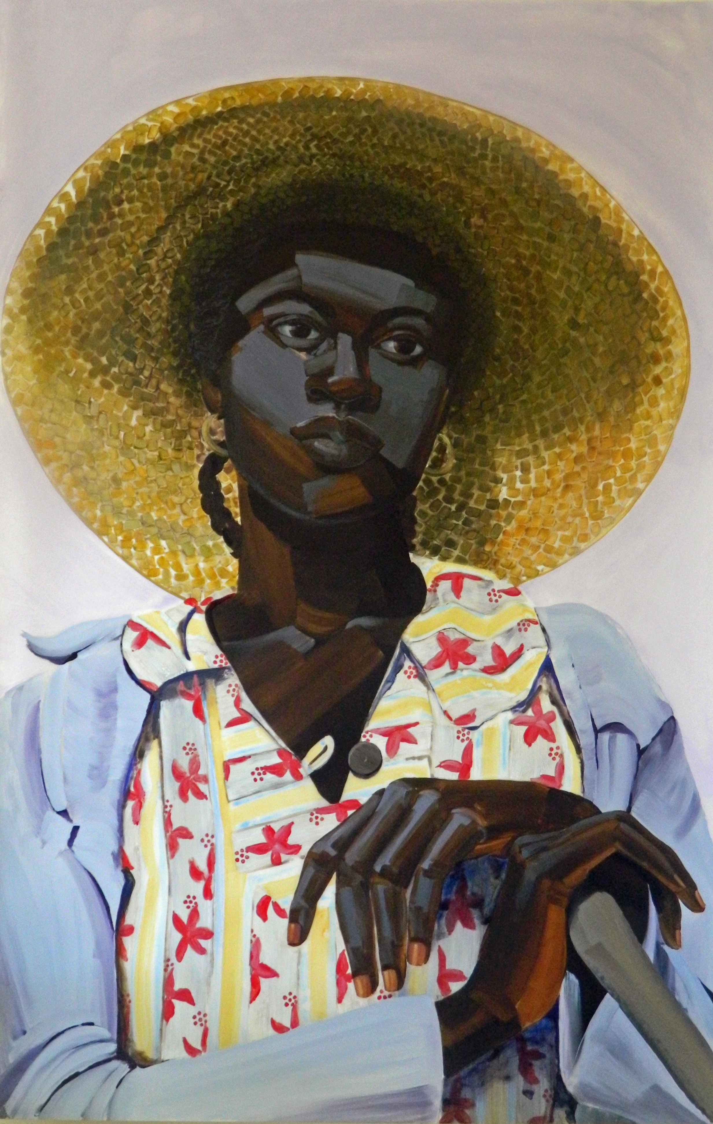  Greg Breda Untitled (Salt, woman w/ big hat), 2013 Acrylic on mylar 63 3/4" x 42" 