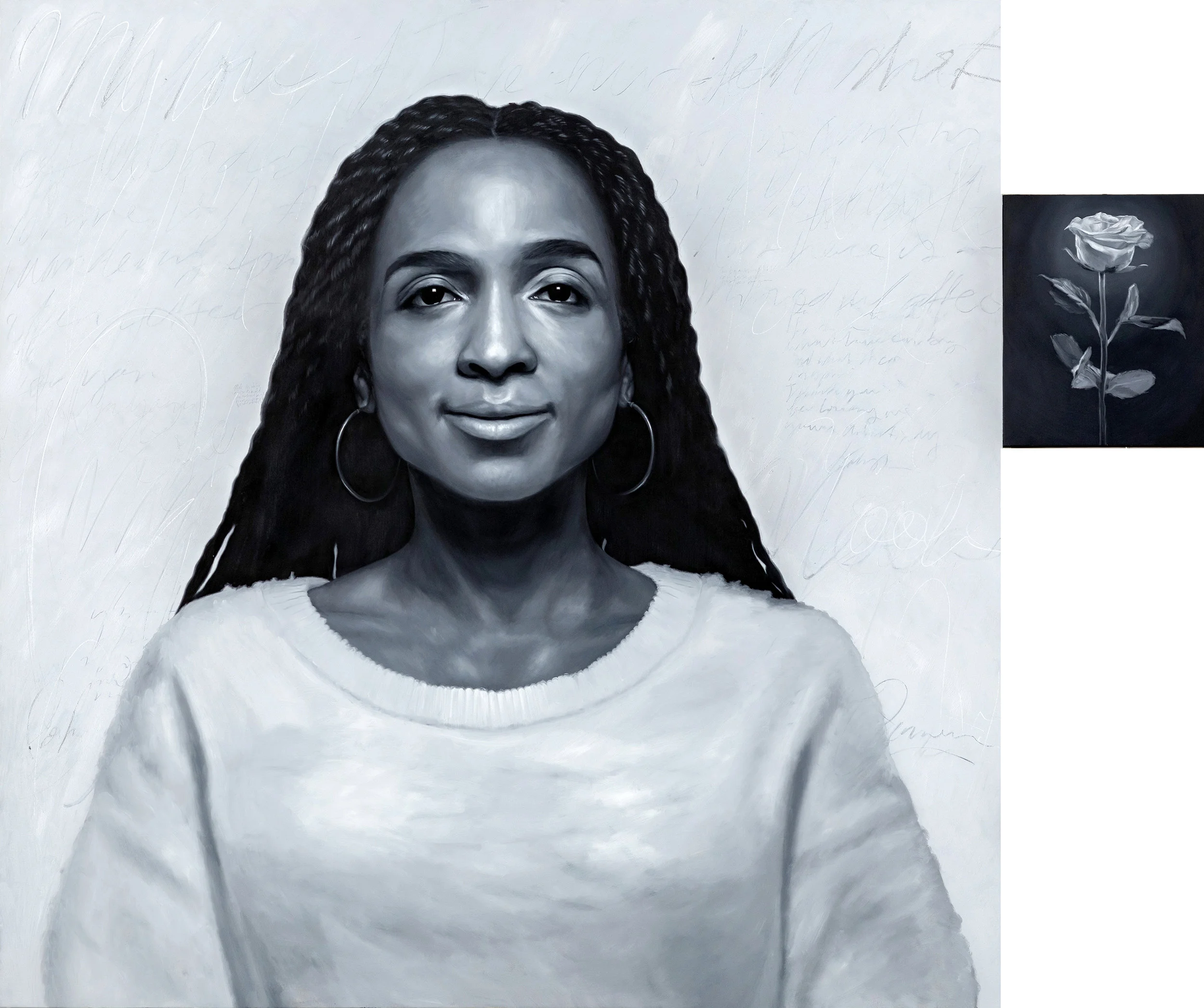 Kohshin Finley Bright as the Morning Sun, 2019 oil and mixed media on canvas 74 1/2" x 62” *MADE FOR PLUMB LINE
