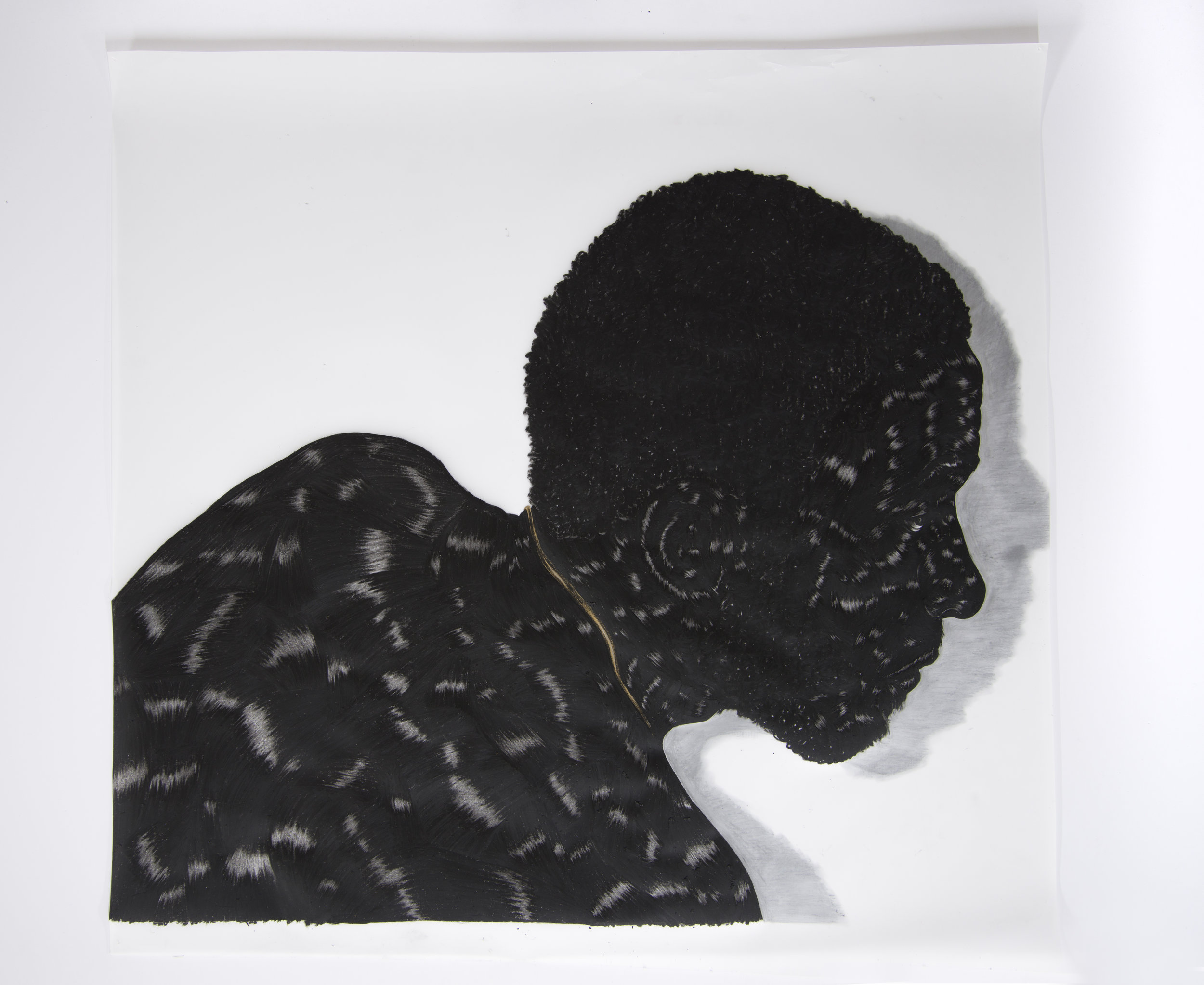  Toyin Ojih Odutola “Birmingham Study 1,” 2014 Charcoal on Mylar 30 1/8 x 32 1/2” 