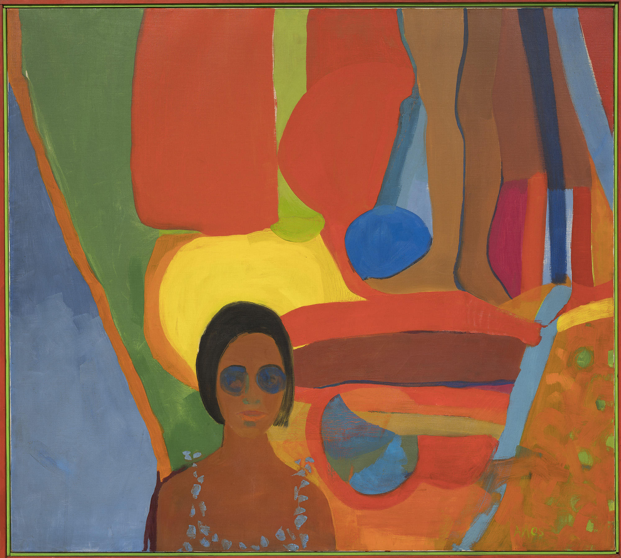  Emma Amos (b. 1938),  Baby , 1966. Oil on canvas, 46 1/2 × 51 in. (118.1 × 129.5 cm). Whitney Museum of American Art, New York; purchased jointly by the Whitney Museum of American Art, with funds from the Painting and Sculpture Committee; and The St