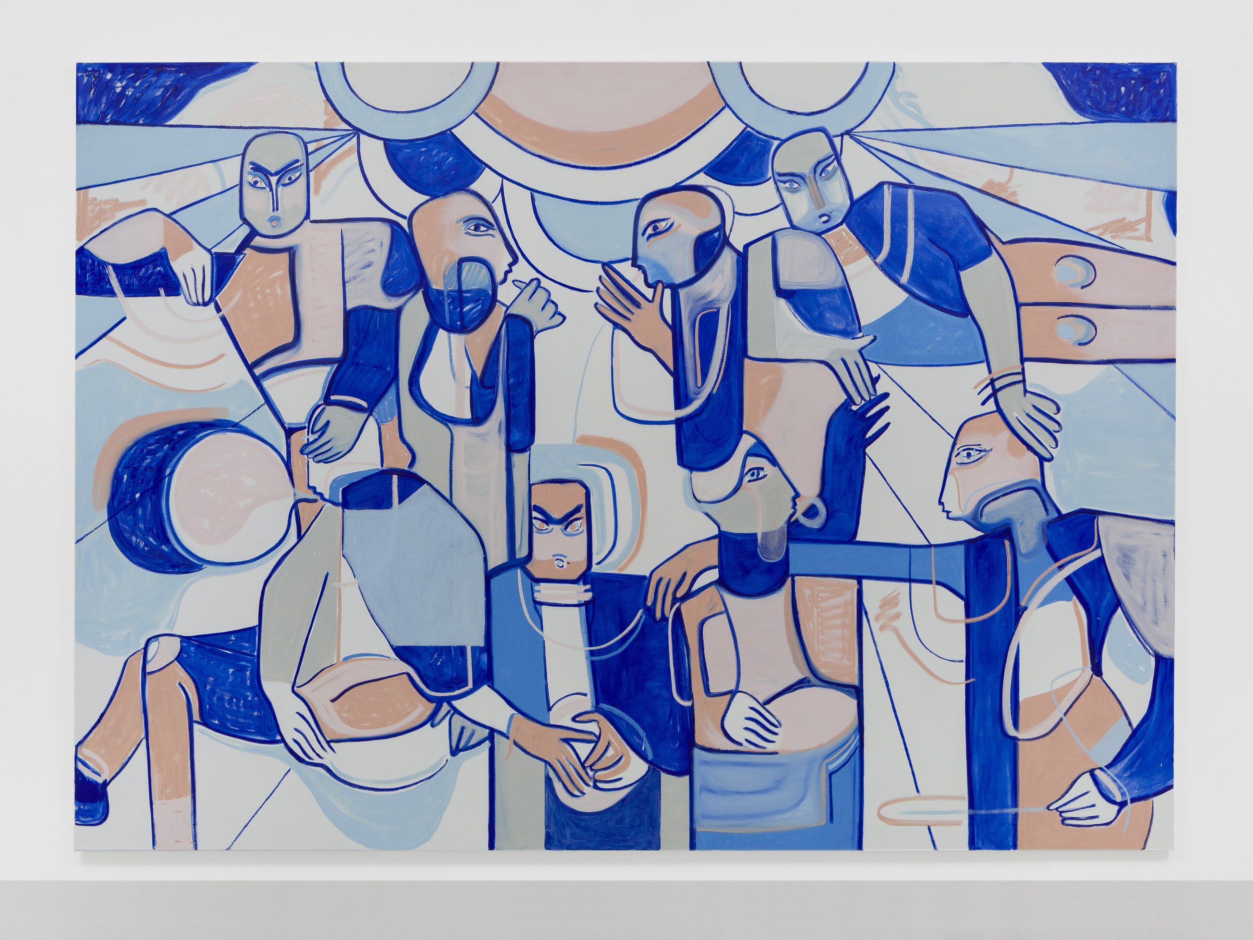  Melike Kara, What it feels like blue, 2019, ol stick and acrylic on canvas, 200 x 280 cm @Ollie Hammick 