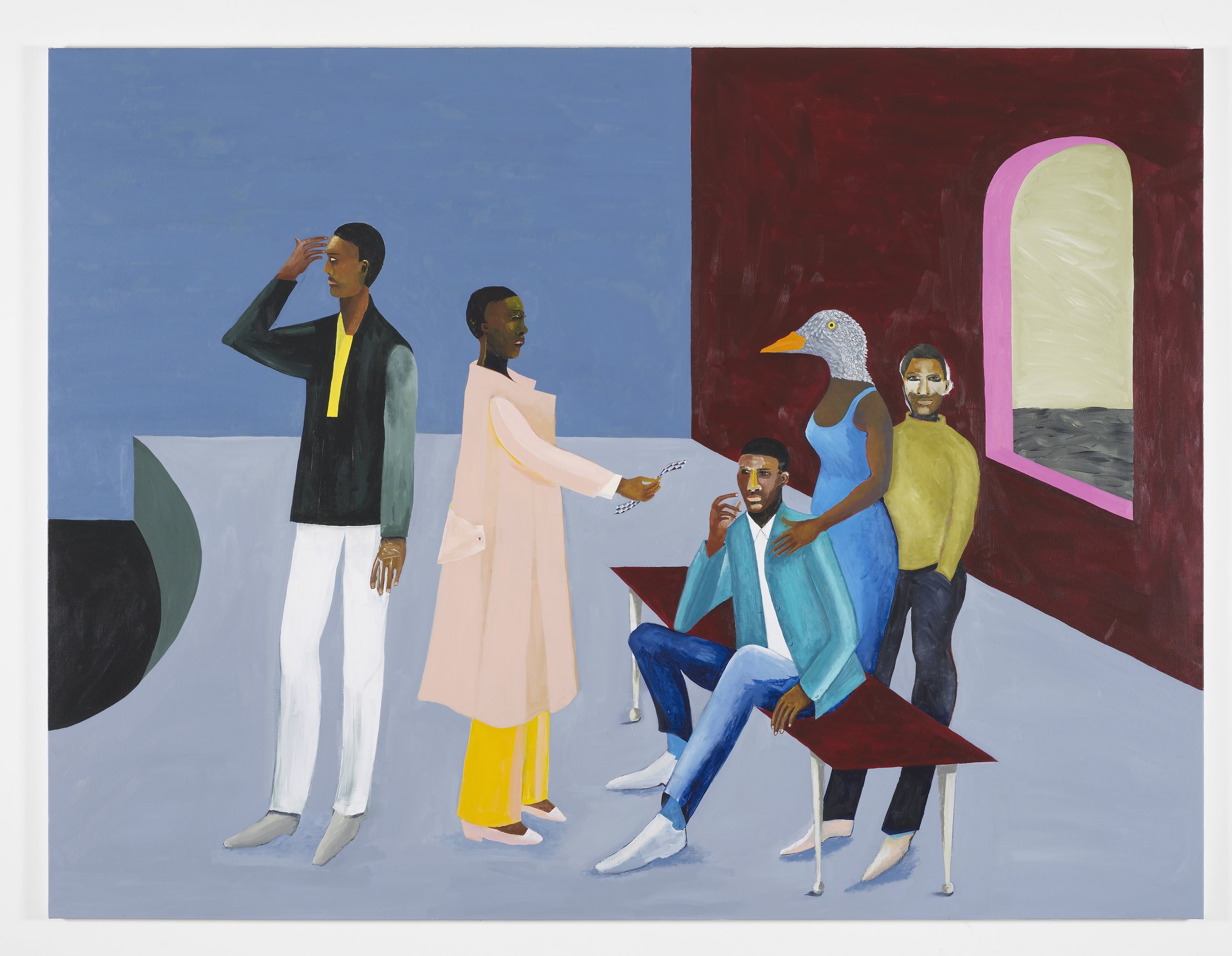  Lubaina Himid, Le Rodeur: The Exchange, 2016. Acrylic on canvas, 72 x 96 1/8 in (183 x 244 cm). Courtesy the artist and Hollybush Gardens. Photo: Andy Keat 