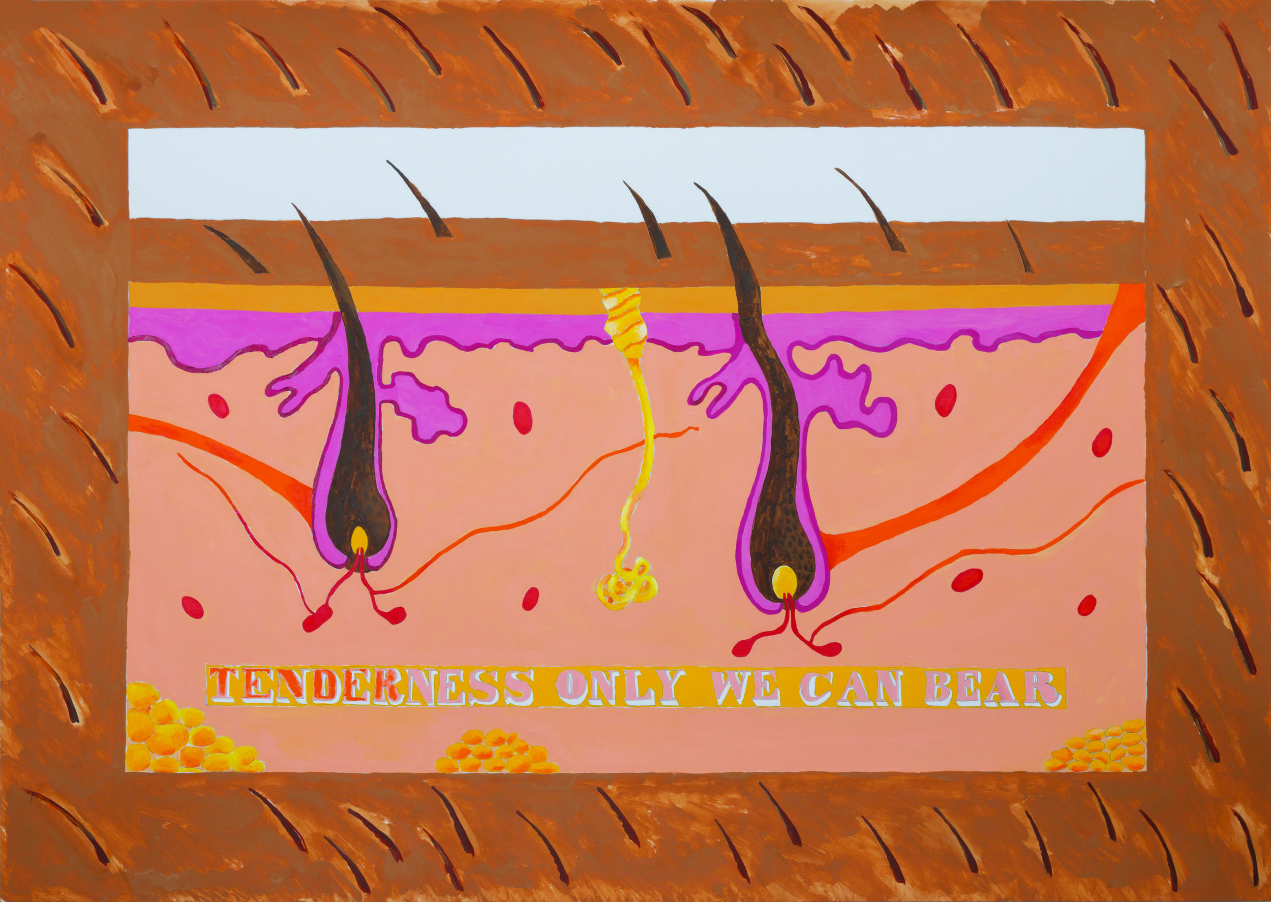  Lubaina Himid, Tenderness Only We Can Bear, 2018. Acrylic on paper, 28 3/8 x 40 1/8 in (72 x 102 cm). Courtesy the artist and Hollybush Gardens. Photo: Gavin Renshaw 