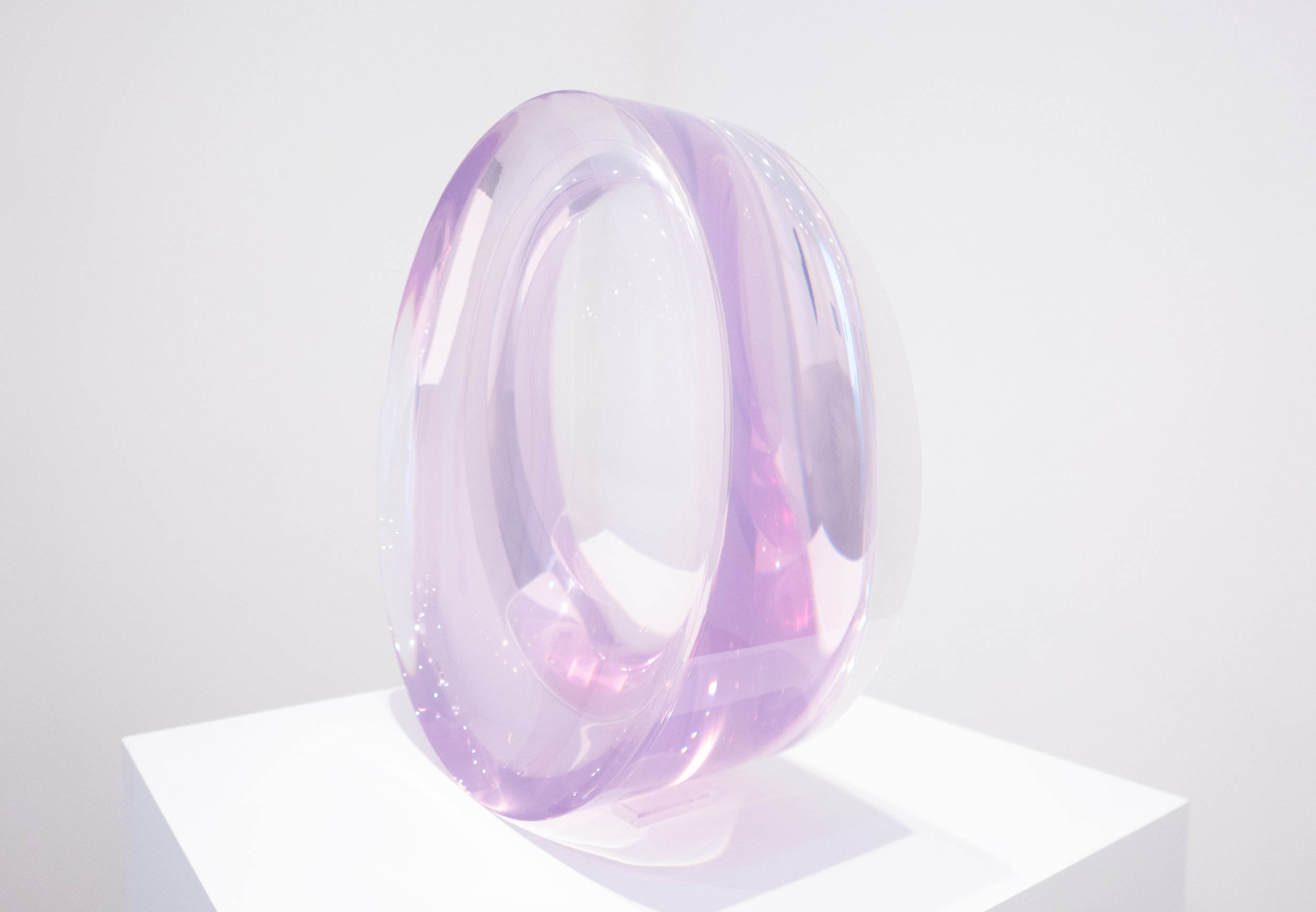  Dewain Valentine Concave Circle Rose 1968 - 2014 Cast Polyester Resin 24 x 24 x 9 inches 