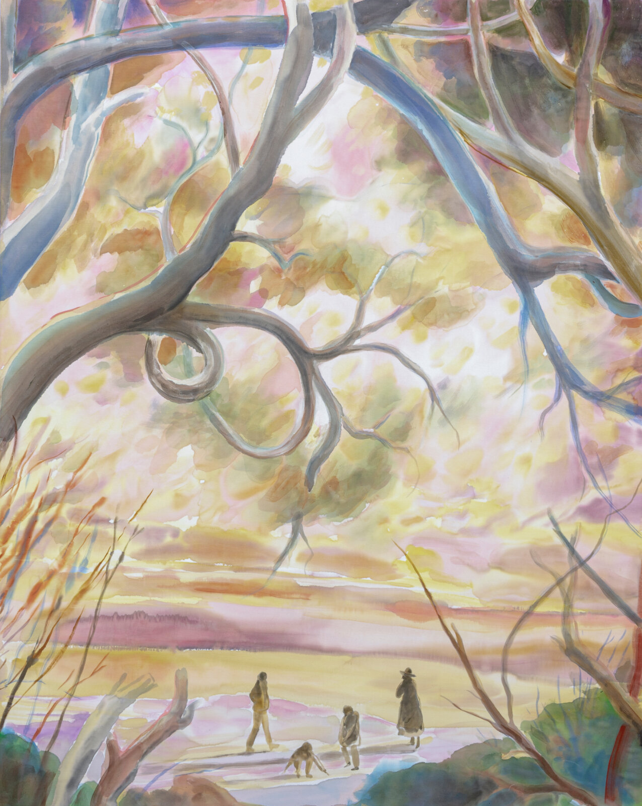   Michelle Blade   Eucalyptus Grove / Elysian Park, 2020  Acrylic ink on poplin 60 x 48 in. 152.4 x 121.9 cm 