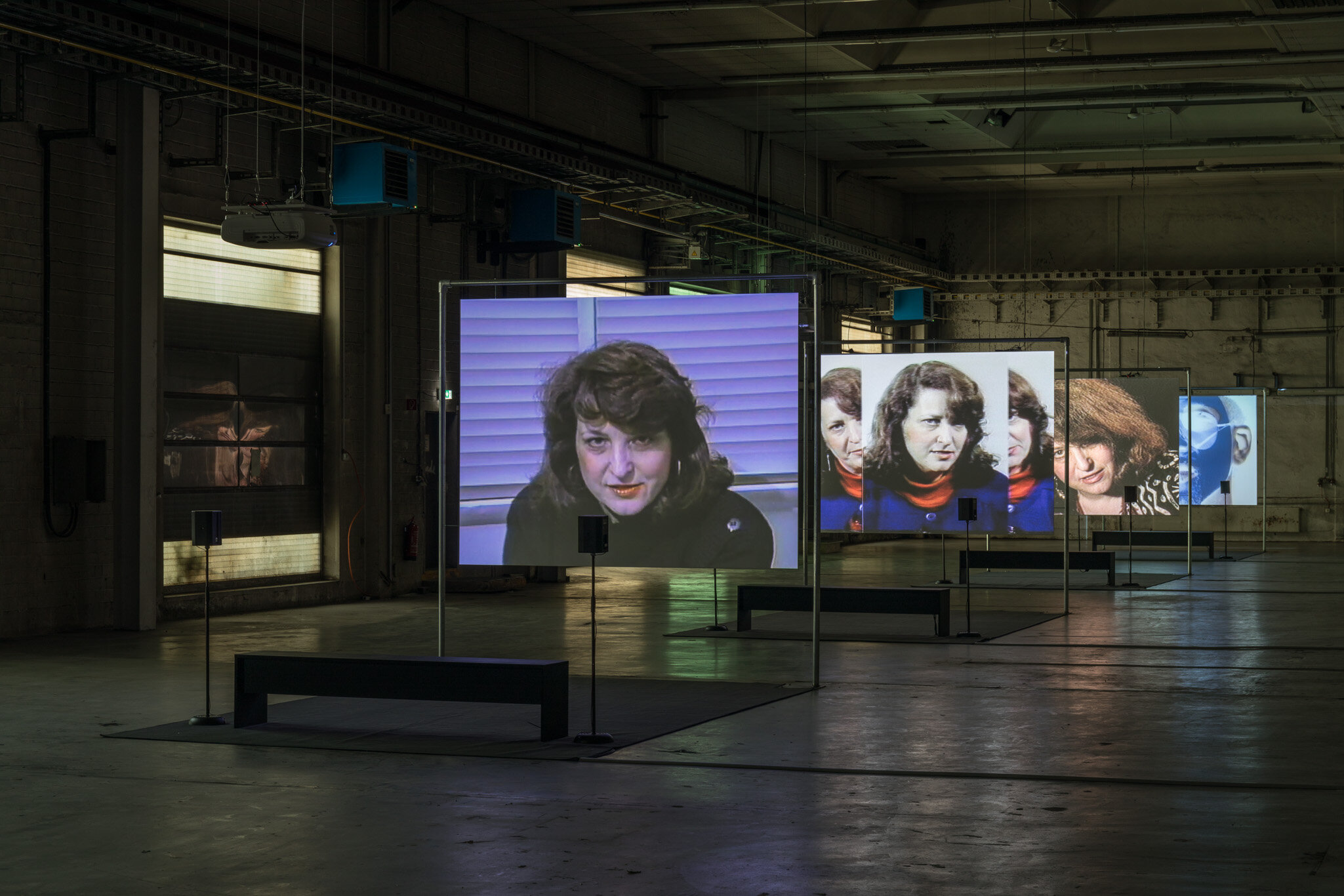  Lynn Hershman Leeson,  First Person Plural, the Electronic Diaries of Lynn Hershman, 1984-96  (in four parts); installation view in the exhibition  First Person Plural  at KW Institute for Contemporary Art, Berlin 2018; Courtesy the artist; Photo: F