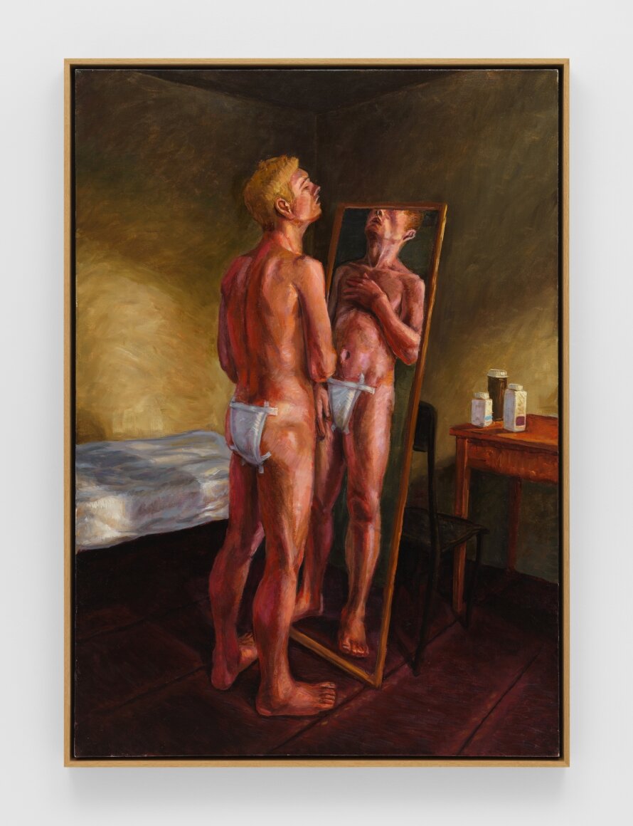   Bandages , 1992 Signed, titled, and dated on verso Oil on canvas 59.88h x 41.88w in (152.15h x 106.43w cm) 