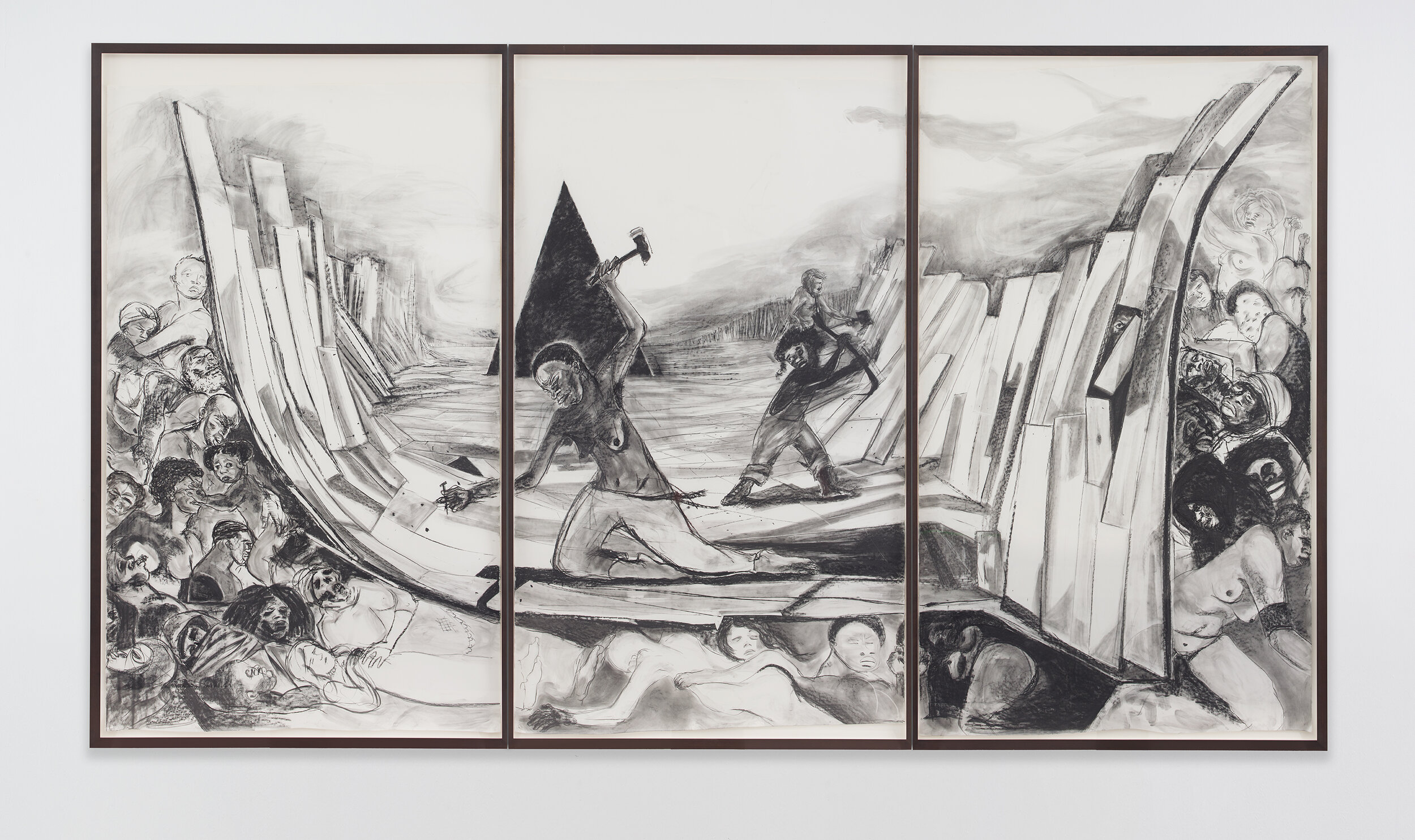  Kara Walker  Securing a Motherland Should Have Been Sufficient,  2016. Graphite lumber marker on paper 104 1/2 x 180 3/4 inches. © Kara Walker, courtesy Sikkema Jenkins &amp; Co., New York. Photo: Jason Wyche 