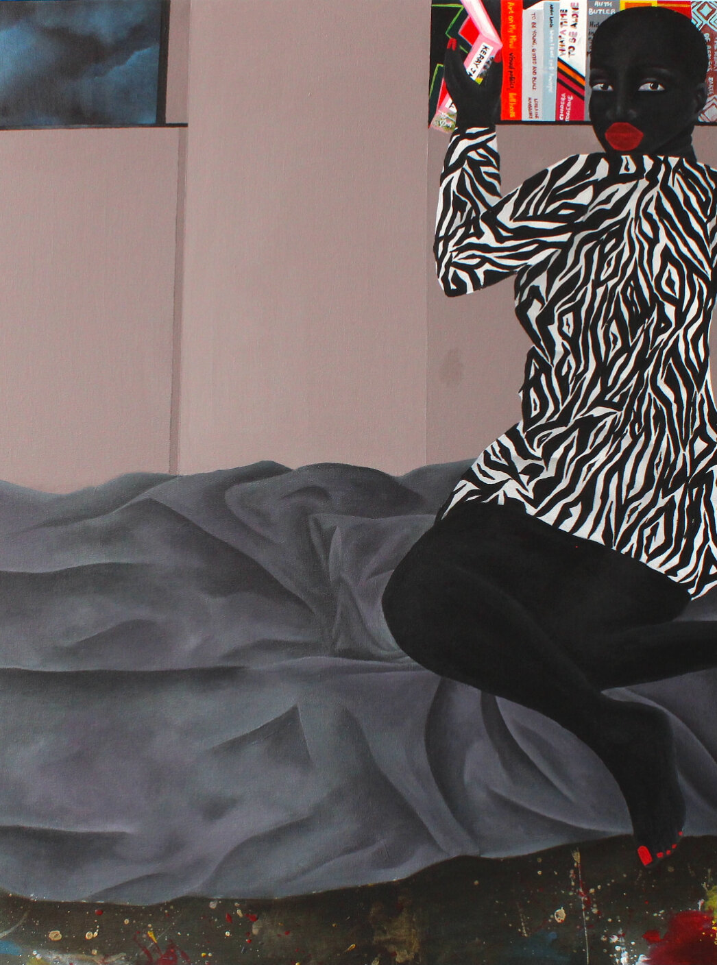  Zandile Tshabalala  Scrolling , 2021 acrylic on canvas 90 x 120 cm 