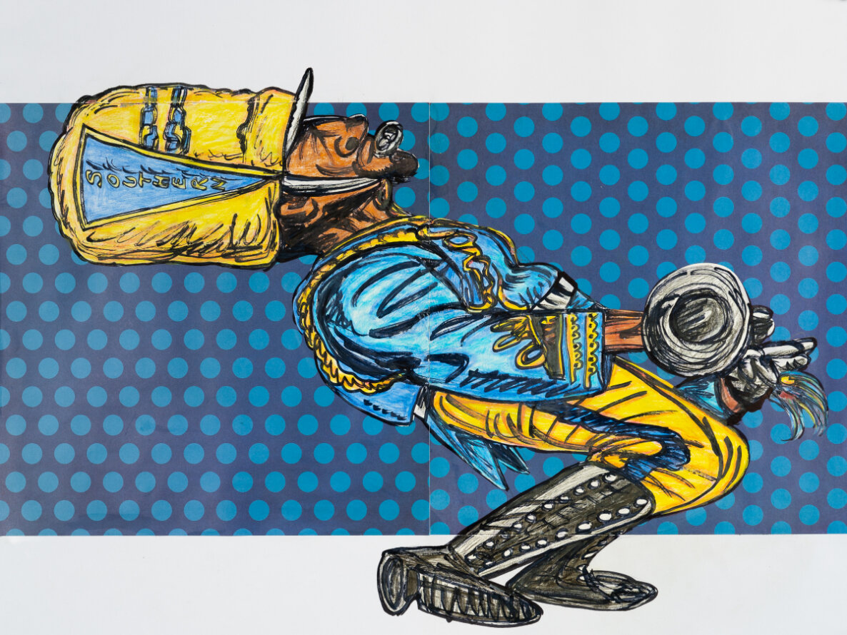  Keith Duncan  Southern University Drum Major 7 , 2020 Colored pencil and marker on paper 18 x 24 inches 