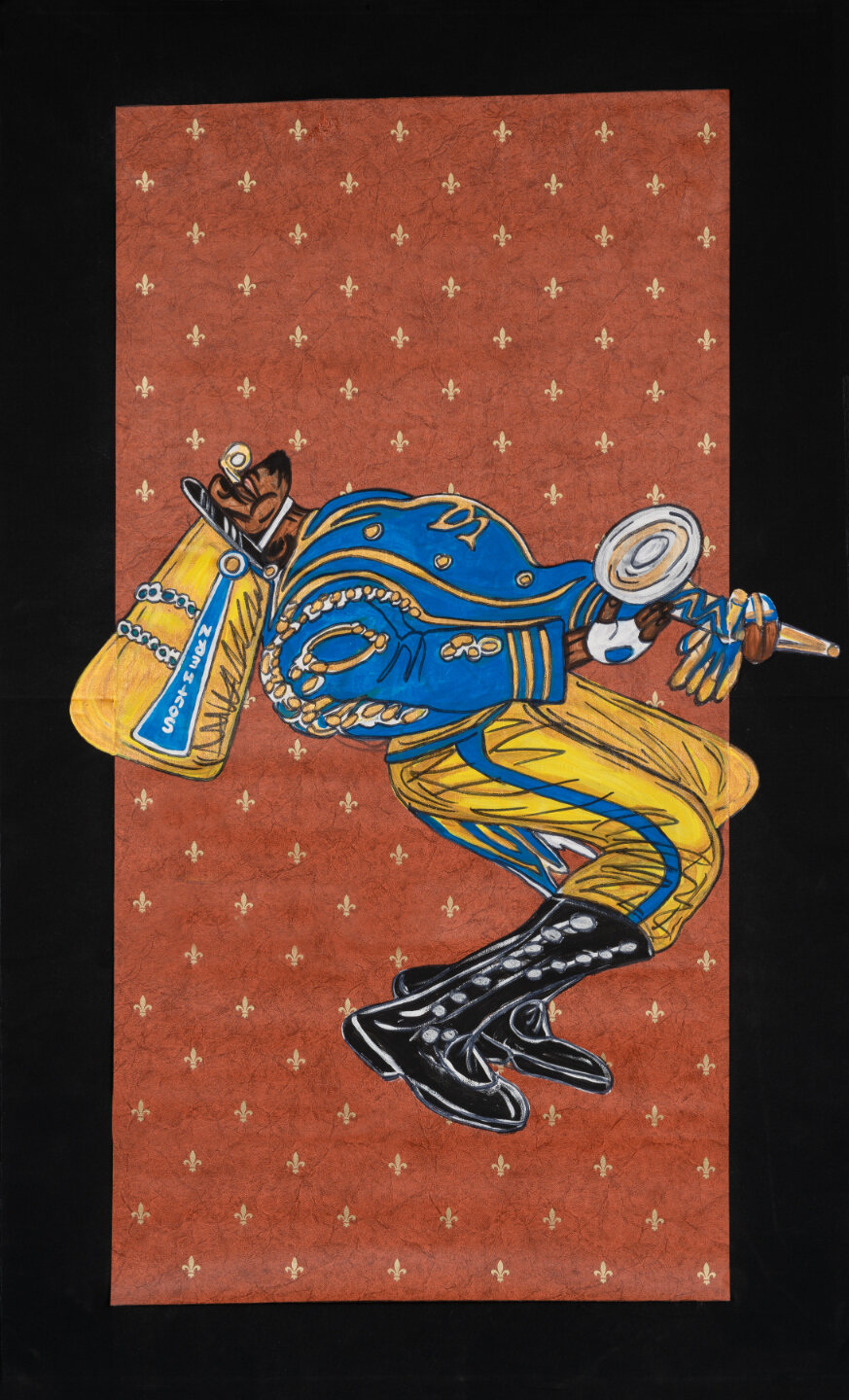  Keith Duncan  Southern University Drum Major 2 , 2020 Acrylic on vinyl mounted to canvas 61 x 37 inches 