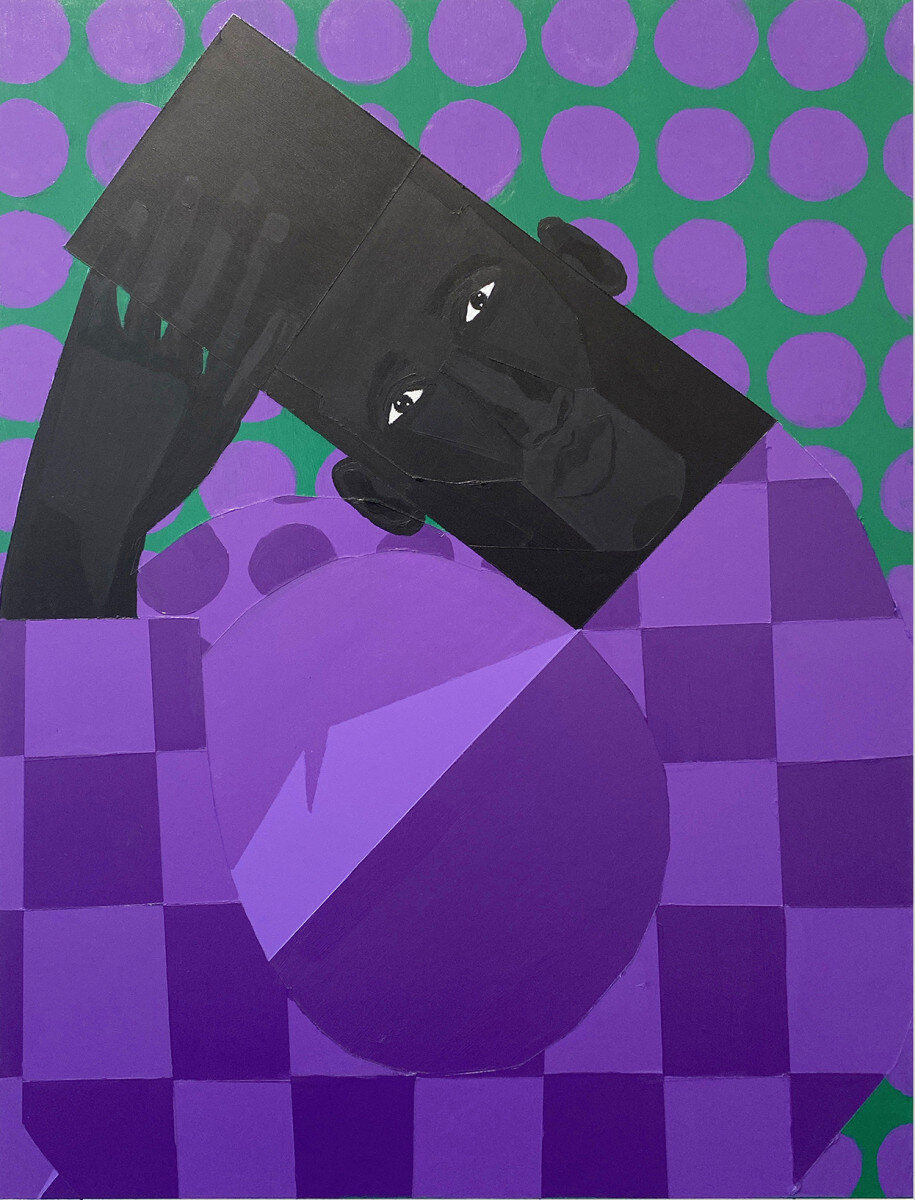  Jon Key  Man in the Violet Dreamscape No. 7 , 2021 acrylic on panel 24 x 18 inches (61 x 45.7 cm) 