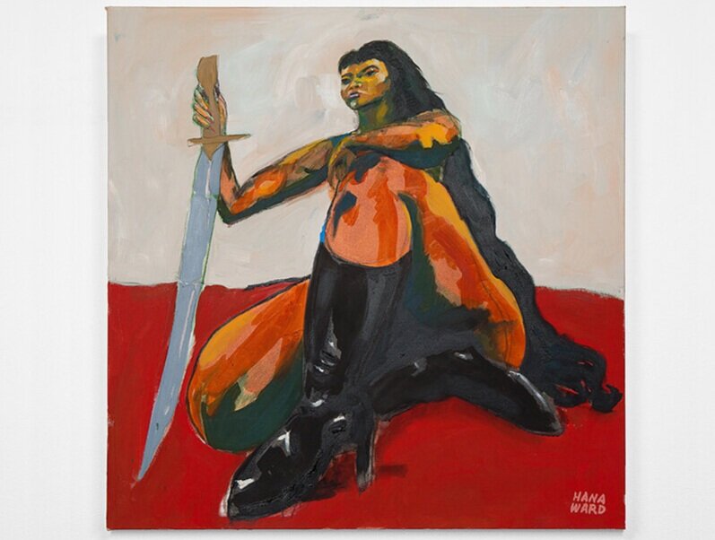  Hana Ward  Anakaona (defend the land) , 2021 oil on canvas 30 x 30 in 