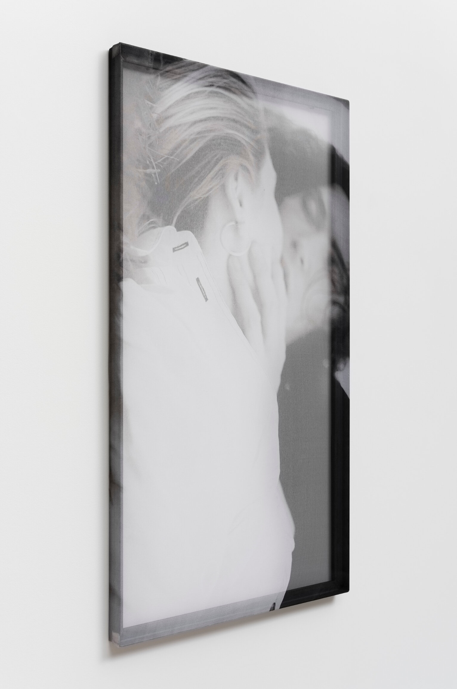  Zoe Chait  touch,  2021 Inkjet on organza, angle iron 27 x 46 x 1 inches Unique 