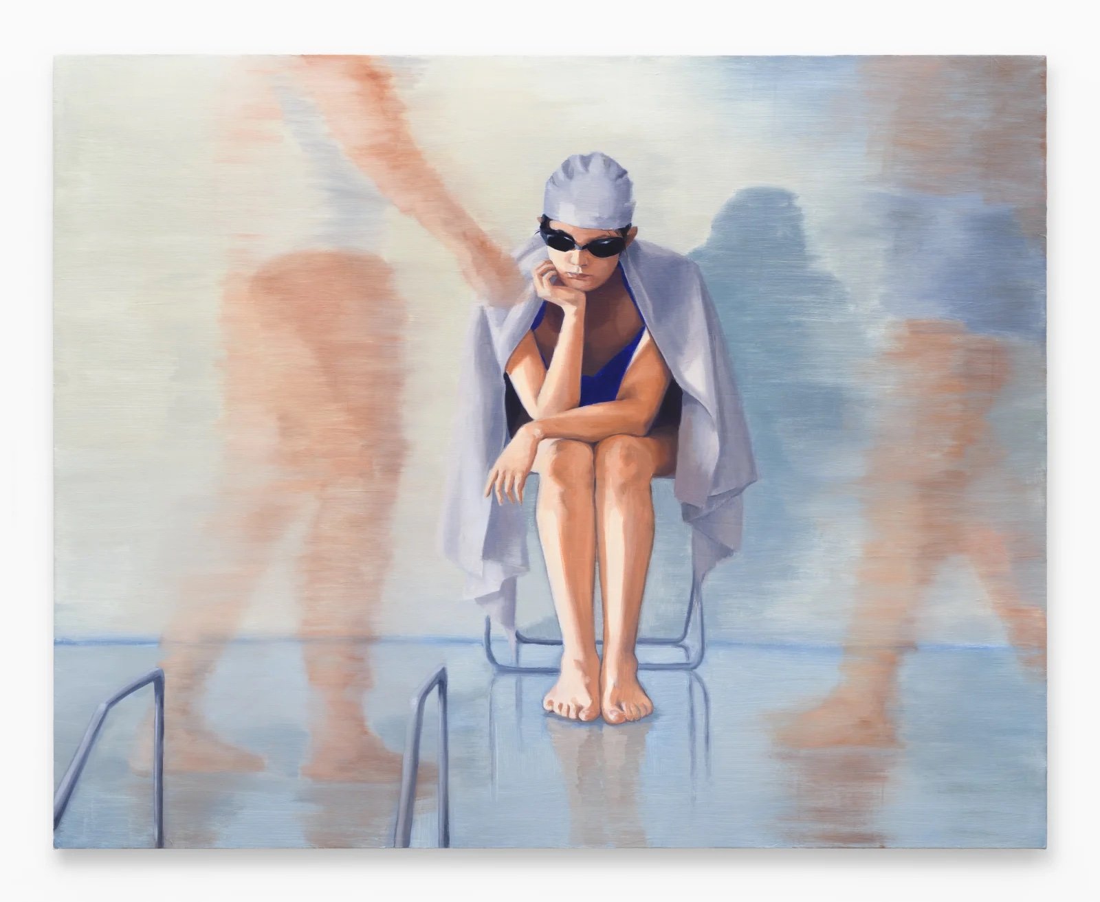  Yuri Yuan  Swim Class , 2021 Oil on canvas 48 x 60 in (121.9 x 152.4 cm) Courtesy of the Artist and Make Room 