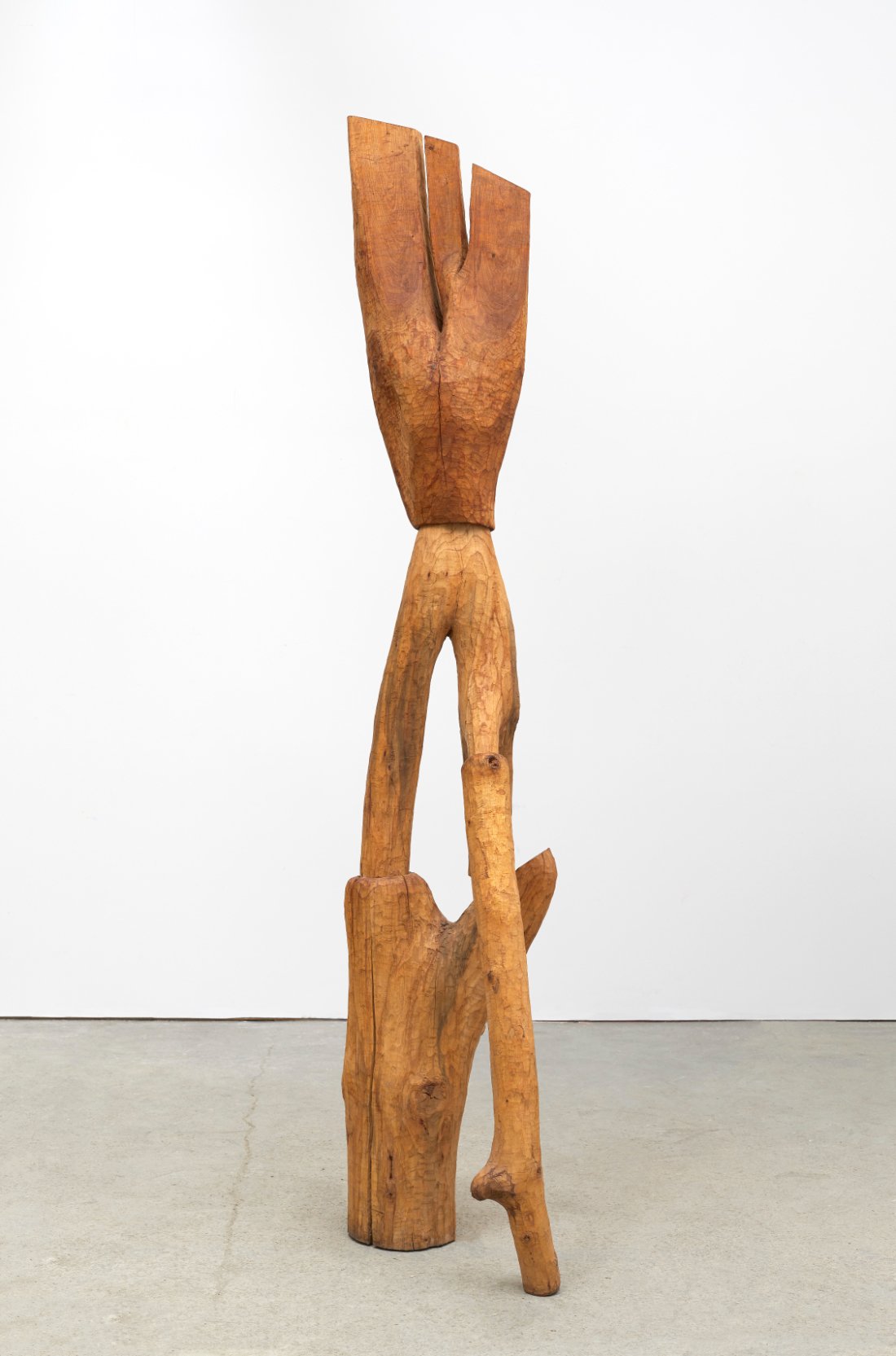   Thaddeus Mosley  (b. 1926)  Inverted Dancer , 2007 Bass, hickory 4 parts, overall: 102 x 36 x 21 inches (259 x 91 x 53 cm) Courtesy the artist and Karma, New York&nbsp; 