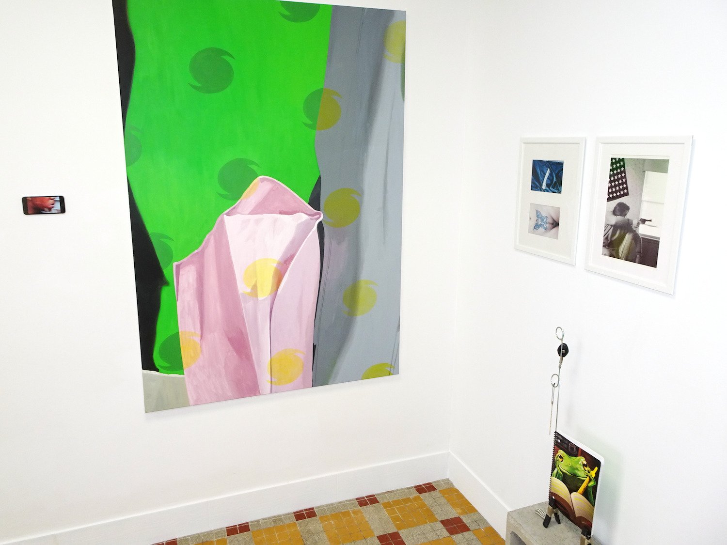  Installation view. (Larger painting by Lisa Boalt) 