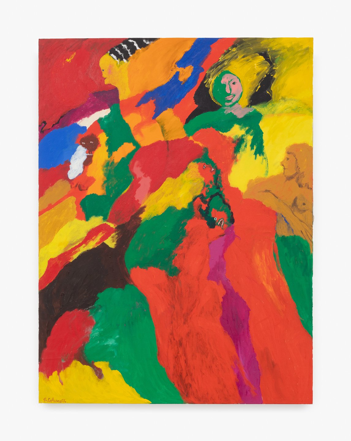  Robert Colescott,  6 Witnesses , 1968. Acrylic on canvas; 78 3/4 x 59 in (199.7 x 149.9 cm). © The Robert H. Colescott Separate Property Trust / Artists Rights Society (ARS), New York. Courtesy of The Trust and Blum &amp; Poe, Los Angeles/New York/T