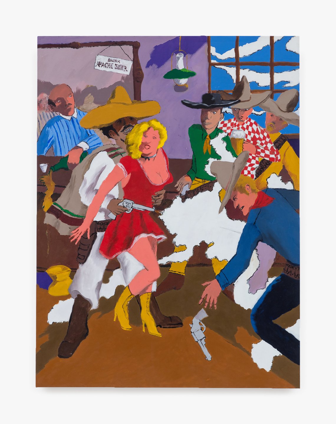  Robert Colescott,  Pancho Villa , 1971. Acrylic on Egyptian linen; 78 3/4 x 58 3/4 in (199.7 x 149.2 cm). Private Collection. © The Robert H. Colescott Separate Property Trust / Artists Rights Society (ARS), New York. Courtesy Venus Over Manhattan, 