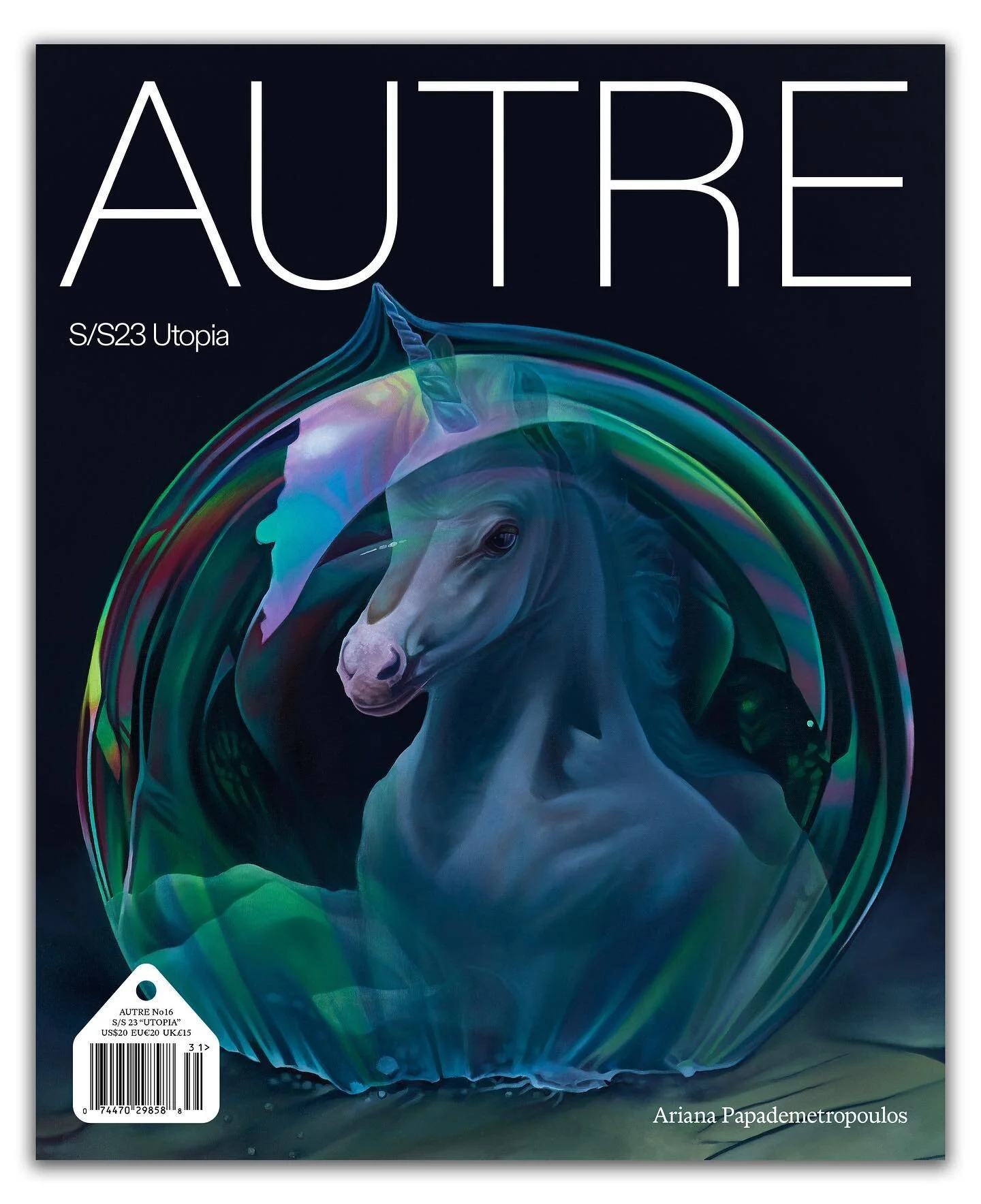 🌈 Autre is thrilled to present its SS23 Utopia issue. Just in time for 🌎 day. Pr30rd3r now 🔗 in bio 🌈

Artist @arianapapademetropoulos has created a unique painting for the cover, a representation utopia&rsquo;s fragile but seductive allure. In t