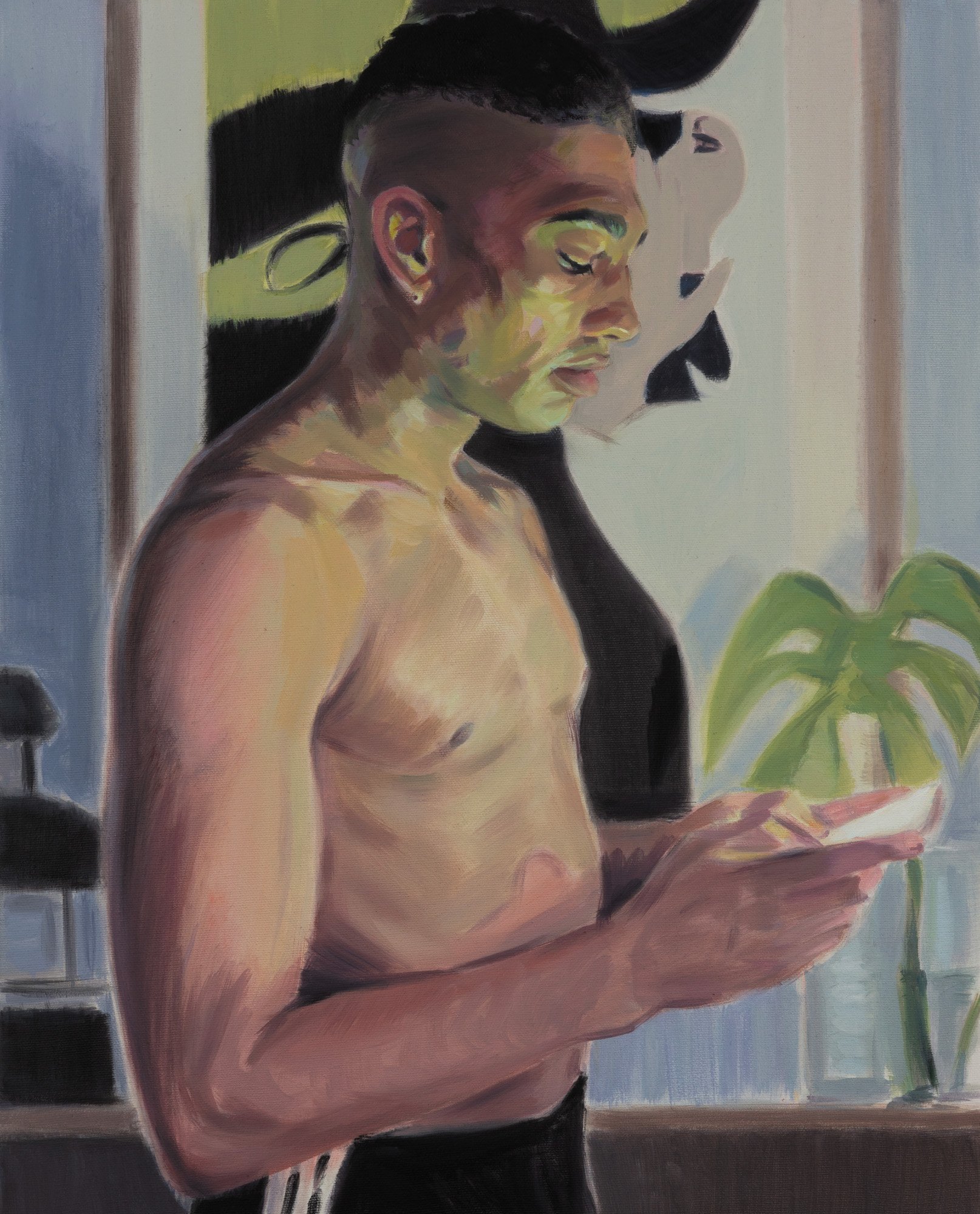  © Kris Knight; “Green Glow,” 2019; Oil on canvas; 20 x 16 inches; Courtesy of the artist and CLAMP, New York. 