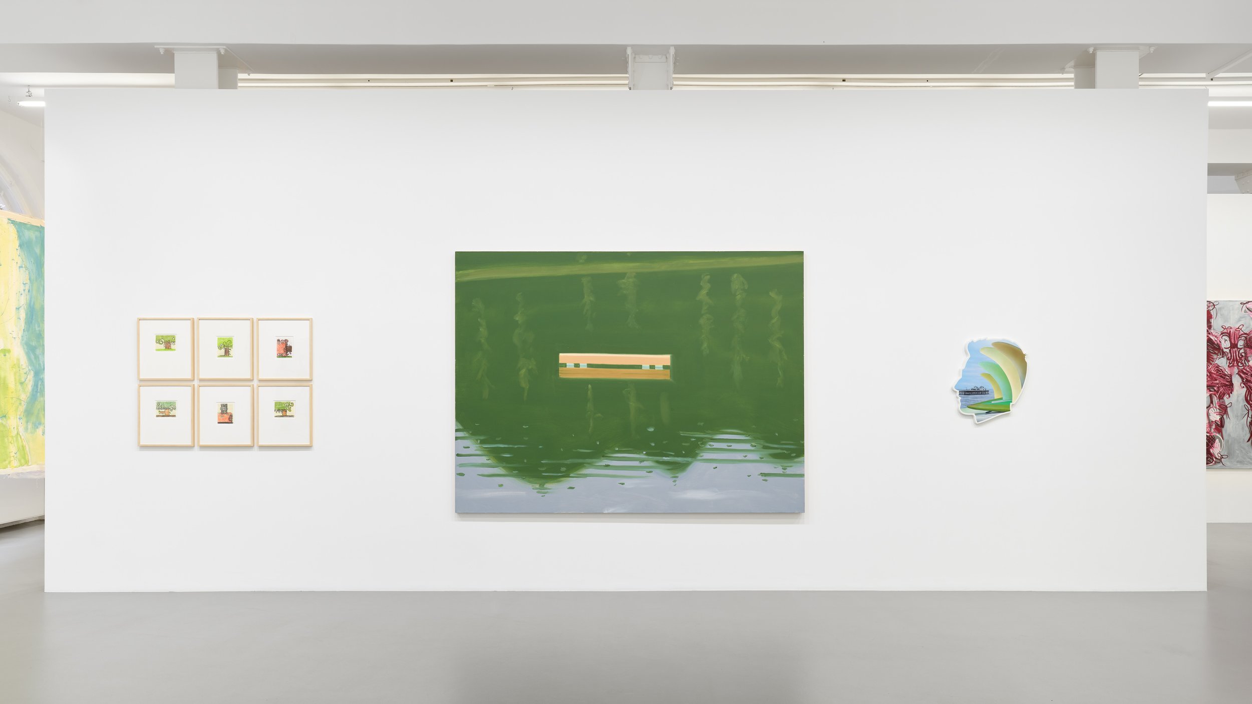  Left to right: Carroll Dunham, Alex Katz, Alez Israel Installation view: Galerie Max Hetzler, Berlin, 23 June – 19 August 2023 Courtesy the artists and Galerie Max Hetzler, Berlin | Paris | London, Photo: def image&nbsp; 