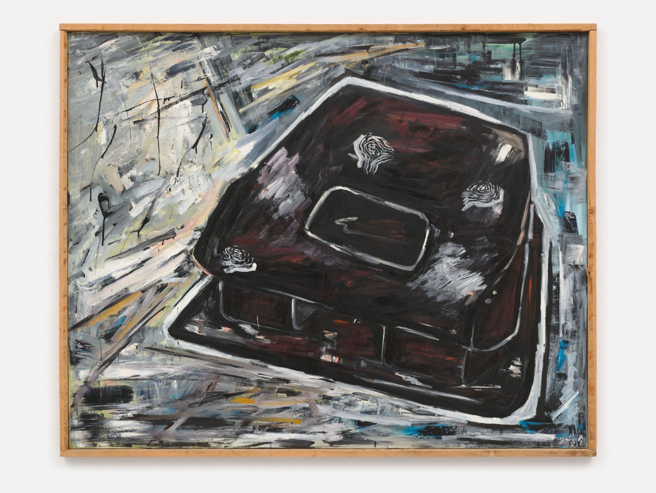   Werner Büttner   Hommage an die Papillarlinien , 1982 oil on canvas, in artist's frame 56 7/8 x 70 7/8 x 2 in.&nbsp; © Werner Büttner, courtesy Private Collection and Galerie Max Hetzler Berlin | Paris | London. Photo: def image 