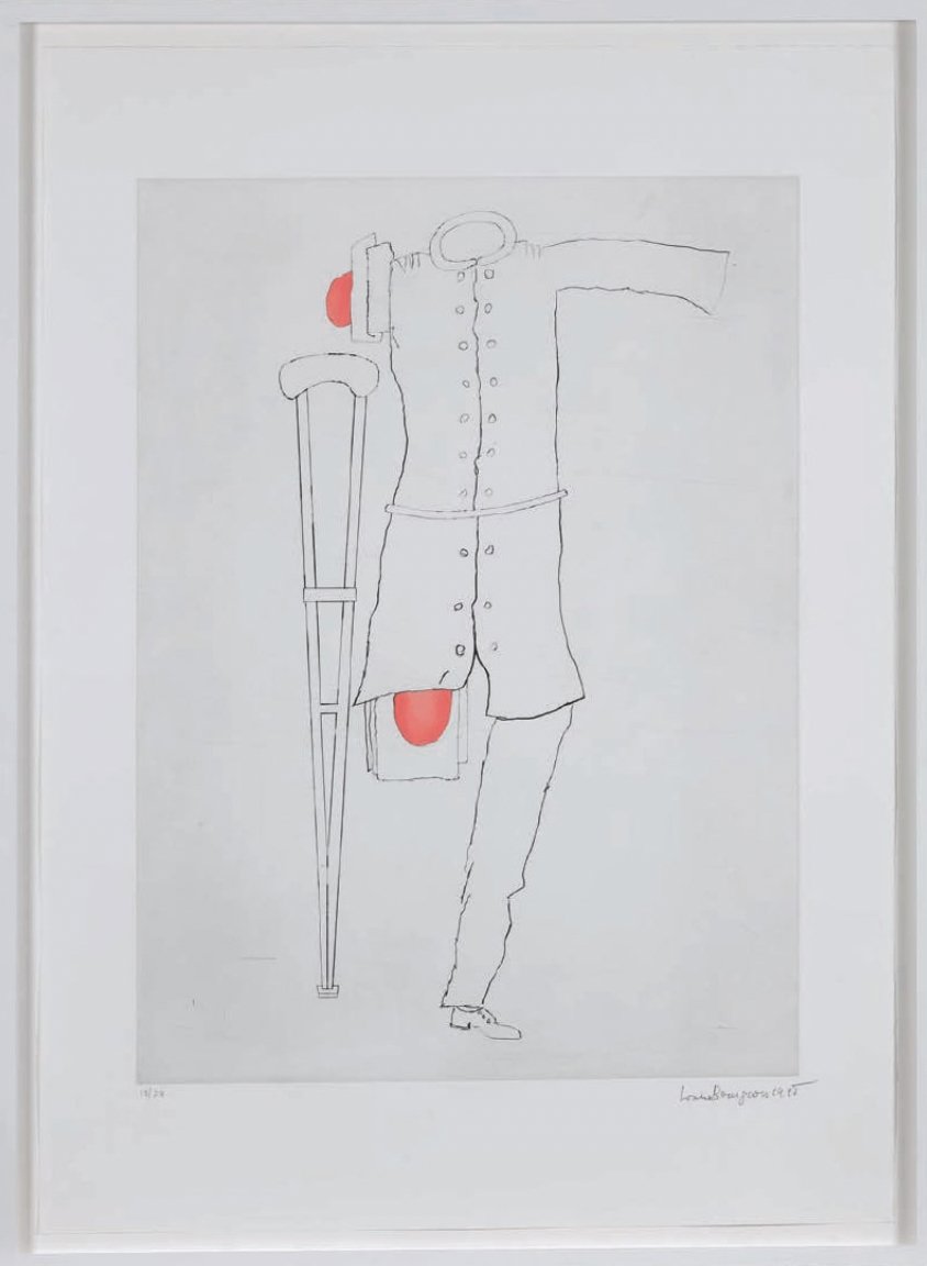  Louise Bourgeois  UNTITLED, (AMPUTEE WITH CRUTCH), 1998  Etching with aquatint and drypoint 99.2 x 71 cm 