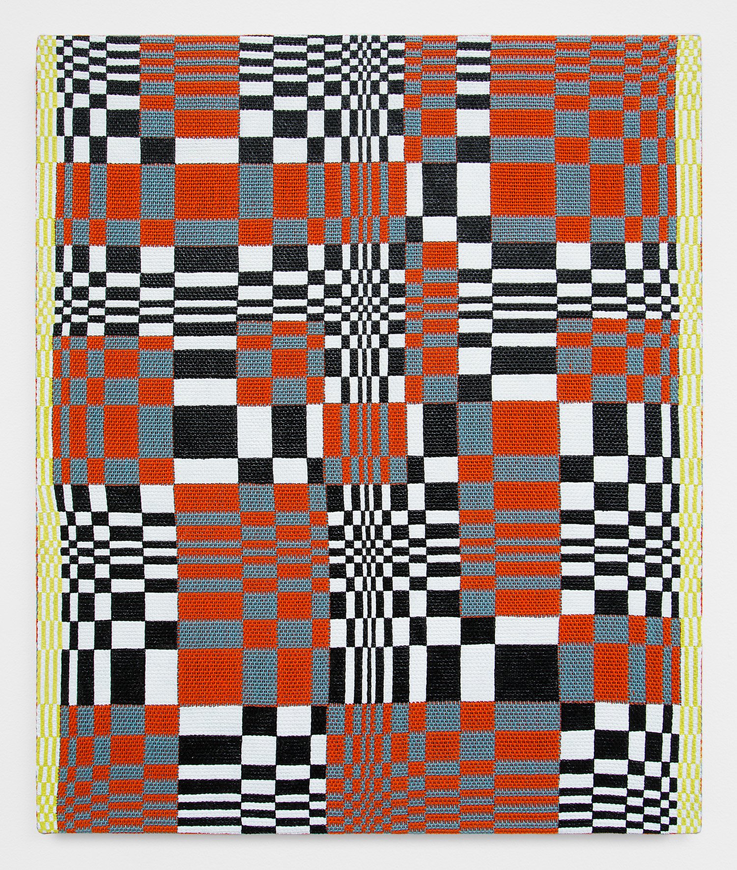  Samantha Bittman ,&nbsp; Untitled , 2021,&nbsp;acrylic on hand-woven textile,&nbsp;24 x 20 in. (61 x 50.8 cm). Courtesy of the artist and Various Small Fires, Los Angeles / Dallas / Seoul. 