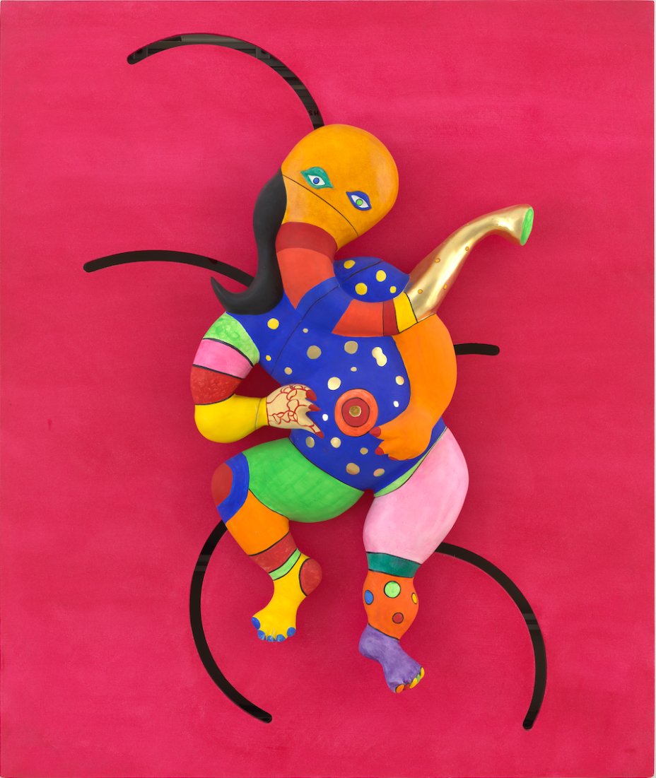   Ganesh,  1994 Oil paint, gold leaf, resin, metal, plastic, electric motors, electronic components, photoelectric cell 126 x 106 x 32cm Photo: Elisabeth Bernstein  Image courtesy of Niki Charitable Art Foundation and Galerie GP &amp; N Vallois, Pari