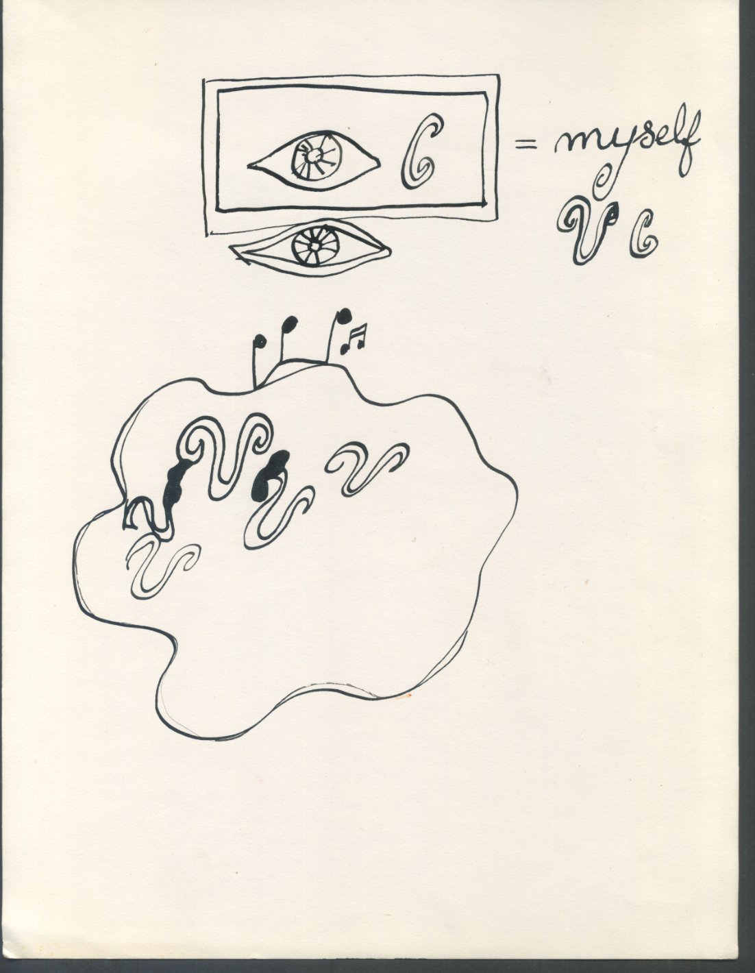  Moki Cherry  Title unknown (Eye C Myself) 1971  Pen on paper 21 x 29.7 cm Courtesy of Artist      