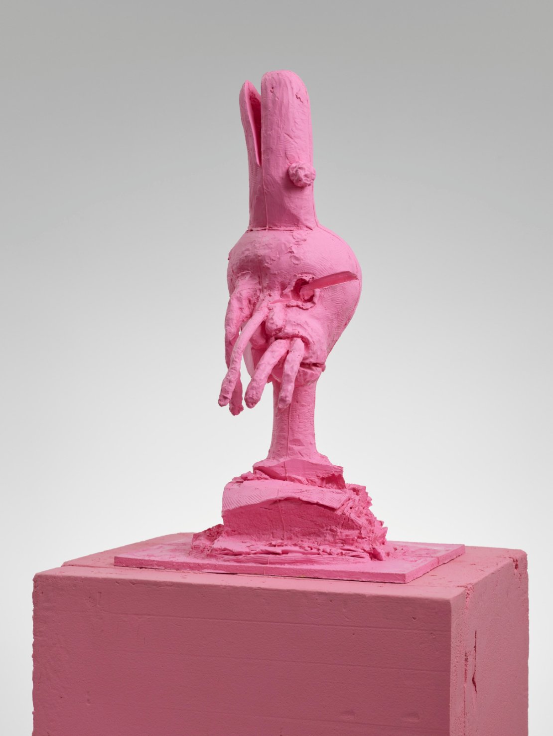  Paul McCarthy  Shit Face  (2011–2012) carbon fibre (pink) 38 5/8 x 24 x 22 1/2 in. pedestal: 40 1/8 x 33 1/8 x 28 3/8 in. 