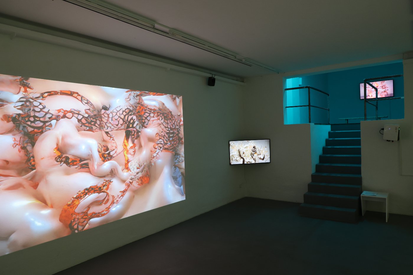  crosslucid  Dwellers Between the Waters  (2023) Installation view/video still ACUD Galerie 