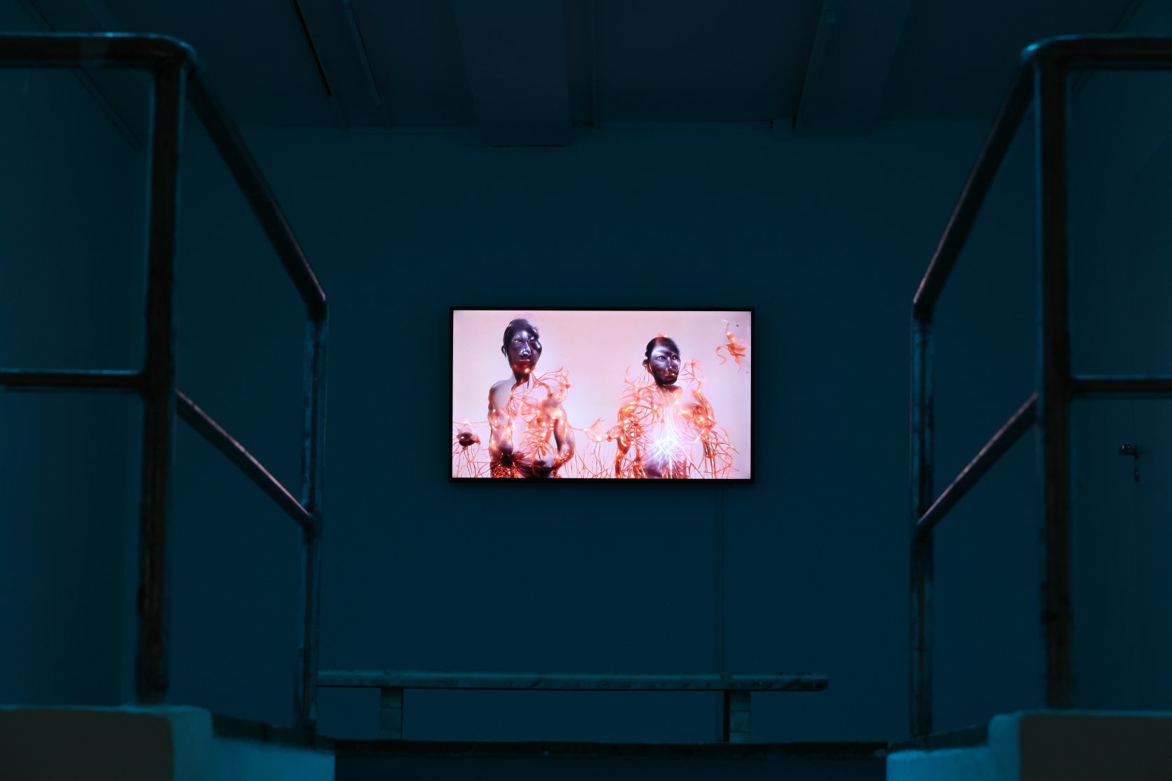  crosslucid  Dwellers Between the Waters  (2023) Installation view/video still ACUD Galerie 