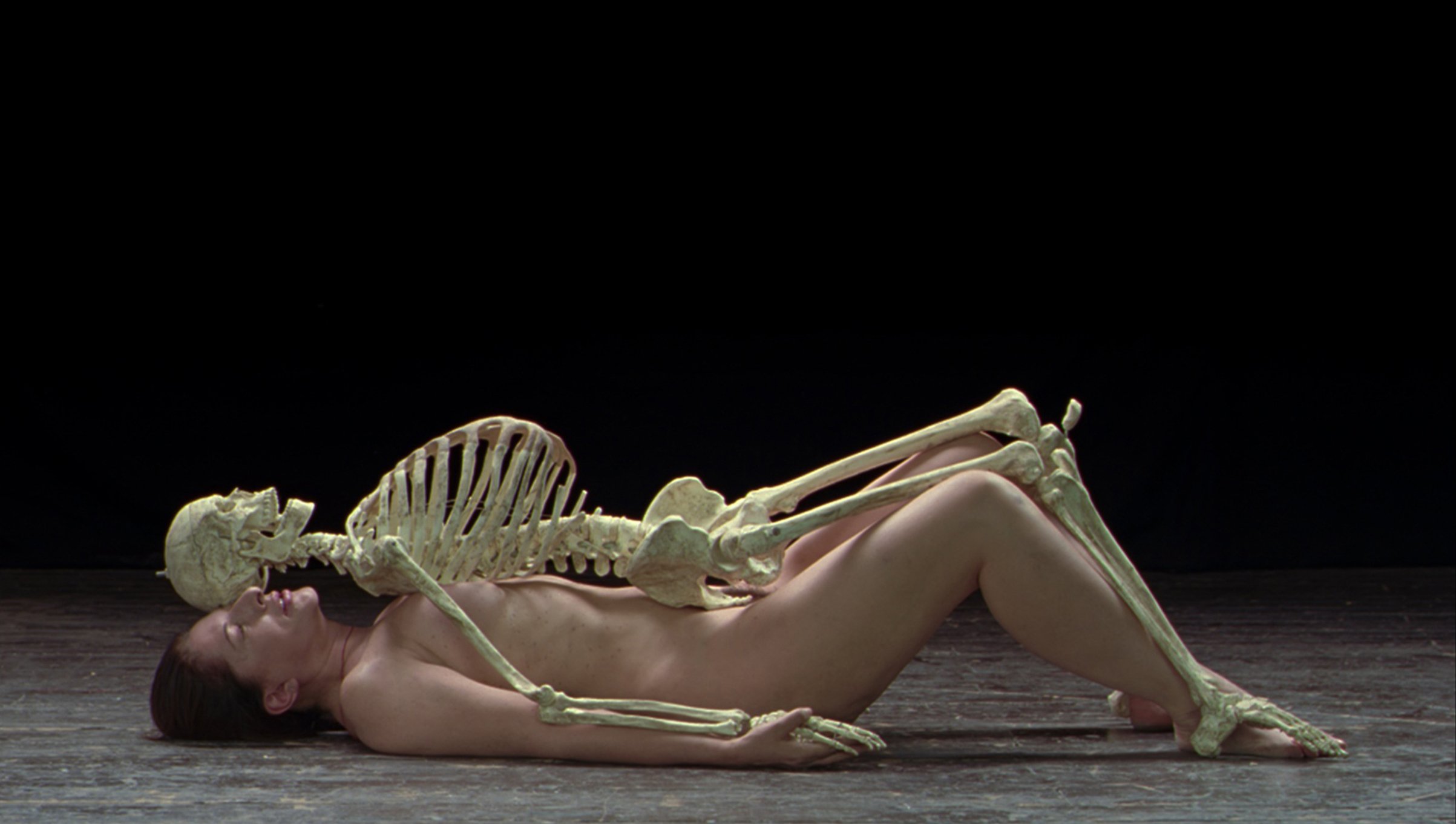  Marina Abramović,   Nude with Skeleton, 2005.   Performance for Video; 15 minutes 46 seconds. Courtesy of the Marina Abramović Archives 