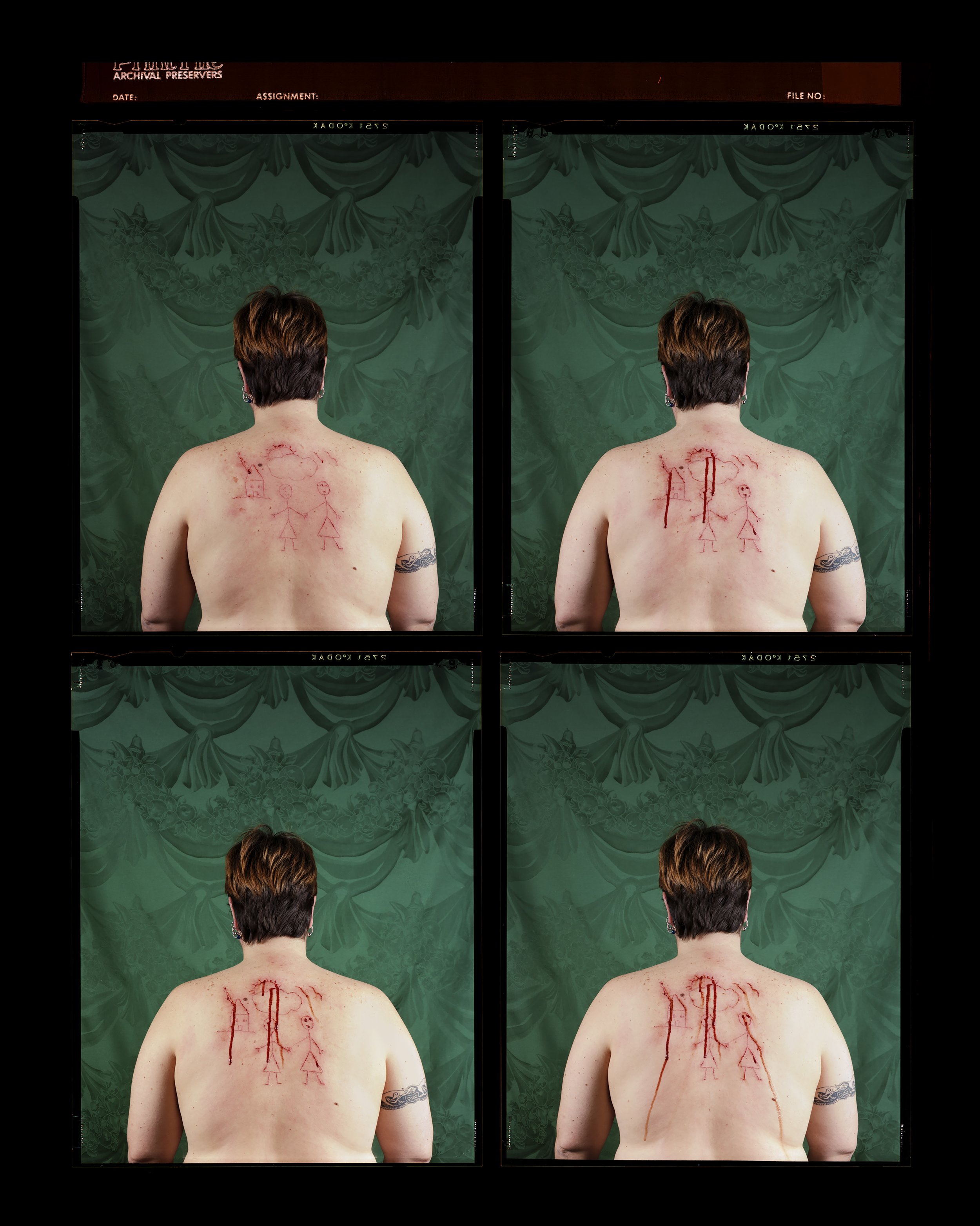   Catherine Opie,   Self-Portrait/Cutting contact sheet, 2003 , 2003/2024 © Catherine Opie, Courtesy Regen Projects, Los Angeles  