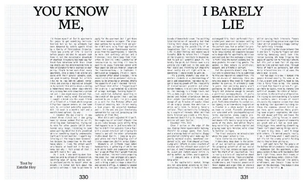 You Know Me, I Barely Lie by Estelle Hoy