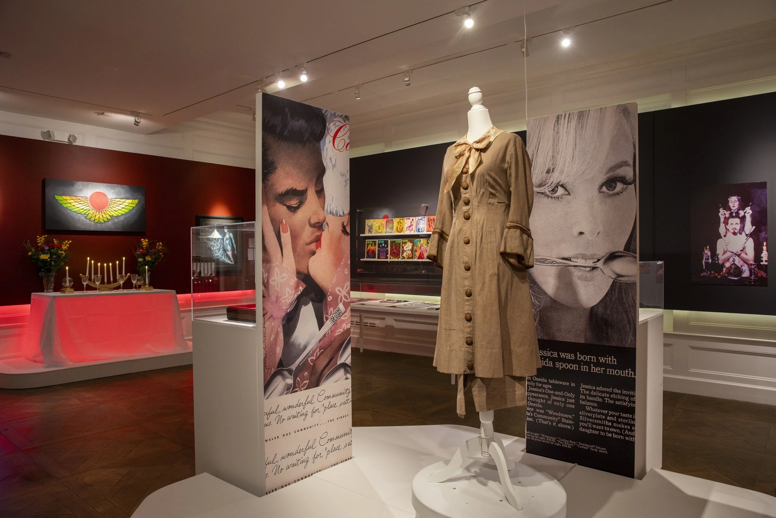  Installation view.  Utopia: Three Centuries of Sexuality in American Cults and Communes.  The Museum of Sex, New York. 