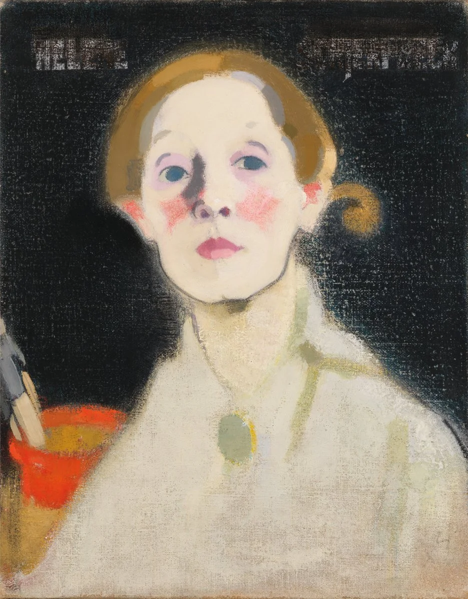  Helene Schjerfbeck  Self-Portrait with Black Background  (1915) Oil on canvas 17 15/16 × 14 3/16 in. (45.5 × 36 cm) Photo: Finnish National Gallery / Hannu Aaltonen 