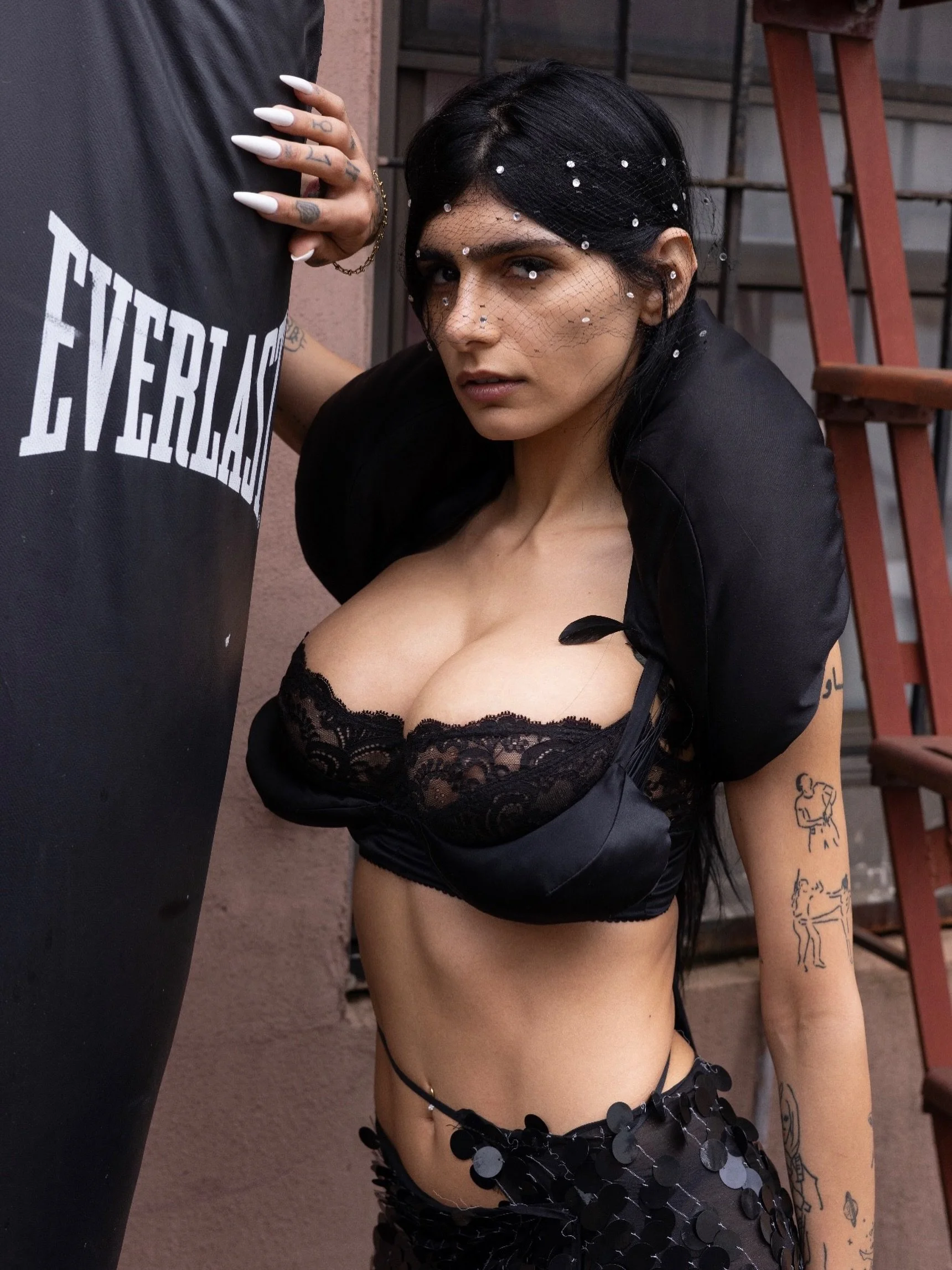 One year ago @miakhalifa in @missclairesullivan who was just selected as one of ten finalists for the CFDA Vogue Fashion Fund 

Photographs by @sicknethi 

#missclairesullivan #miakhalifaِ