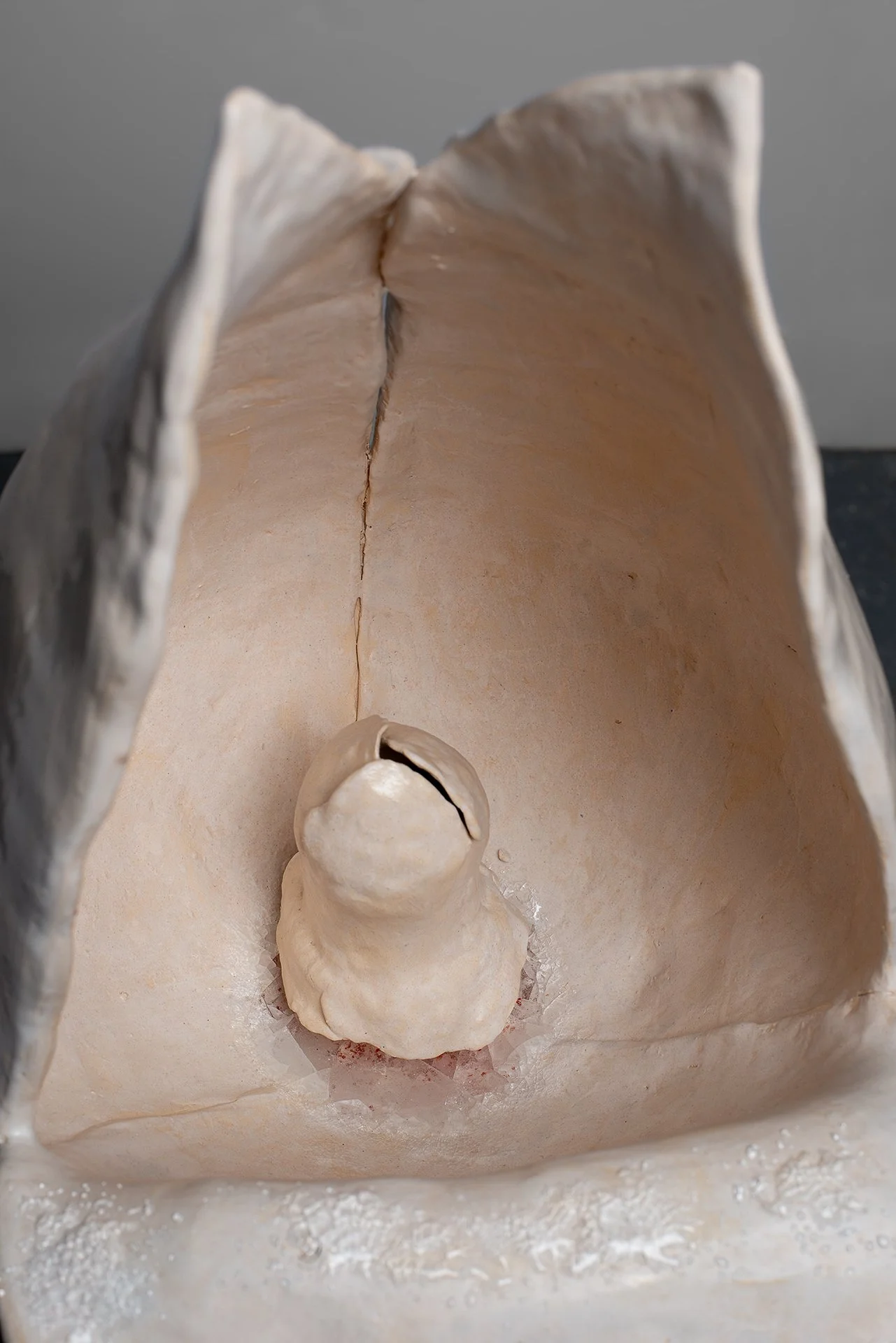  Alison Kudlow Catch, 2026 Ceramic, glass, cast iron 42h x 12w x 22d in 106.68h x 30.48w x 55.88d cm 