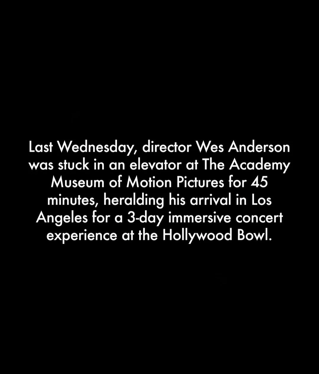 This weekend, the @hollywoodbowl will present a three-day immersive concert experience exploring the music in legendary Wes Anderson&rsquo;s films. With close collaborators and friends @beck @ko @markmothersbaugh @jeffgoldblum @laphil and more. To ma