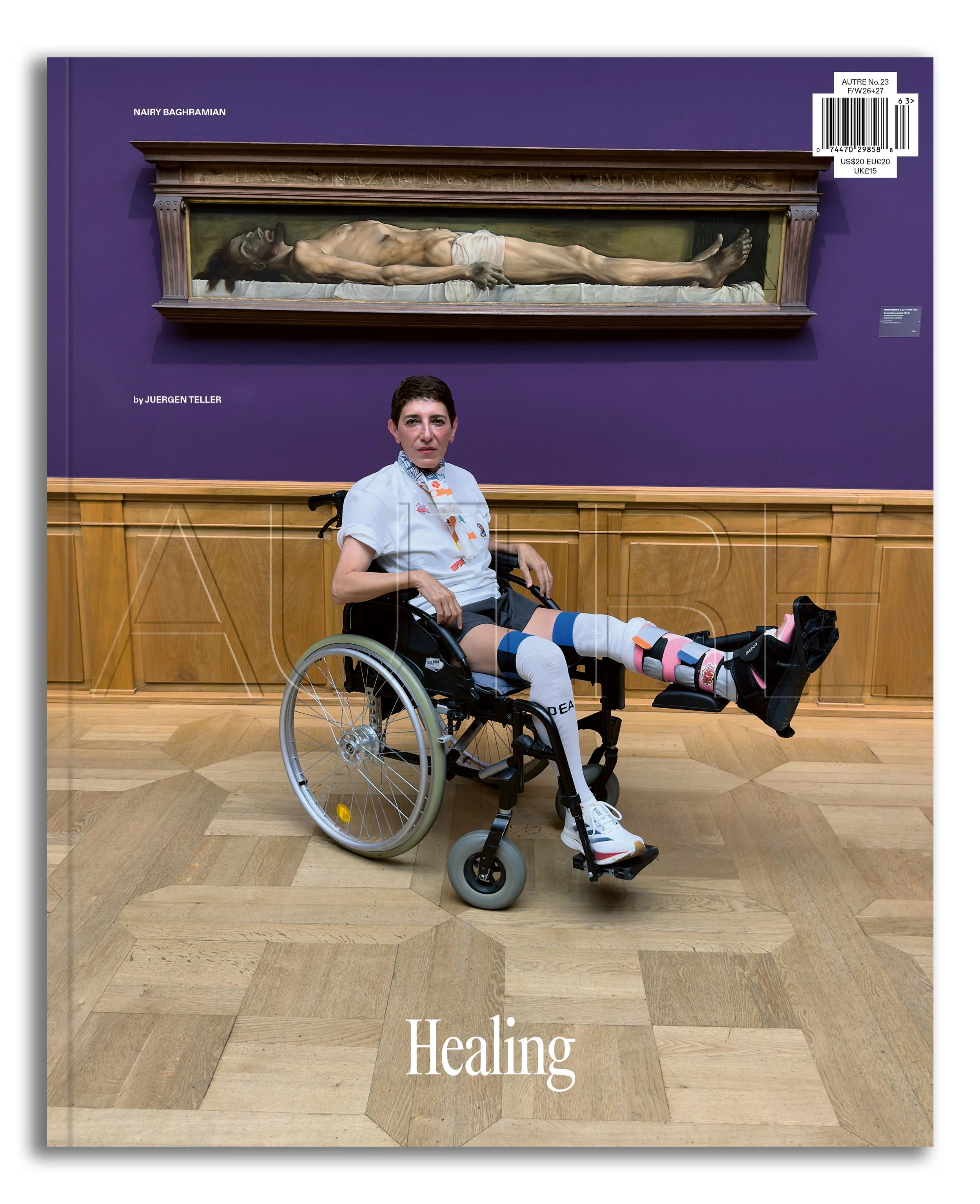 HEALING: NAIRY BAGHRAMIAN by JUERGEN TELLER for AUTRE WELLNESS. Pre-order now (link in bio).

At Kunstmuseum Basel, artist NAIRY BAGHRAMIAN reflects on vulnerability, creativity, and healing following a life-altering accident during the installation 