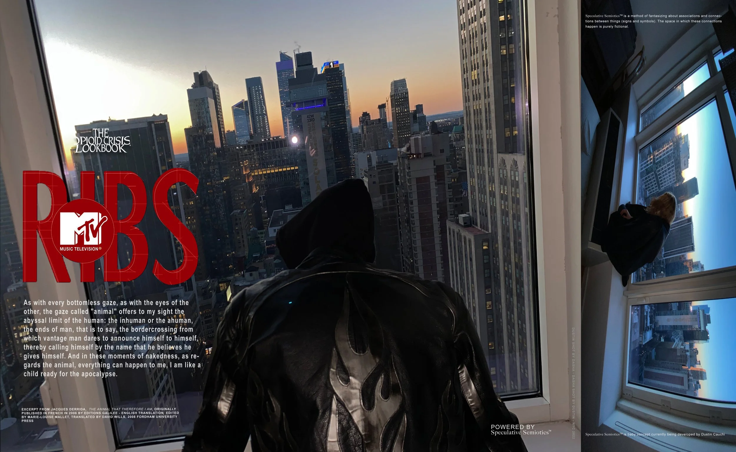 MTV NYC skyline at sunset