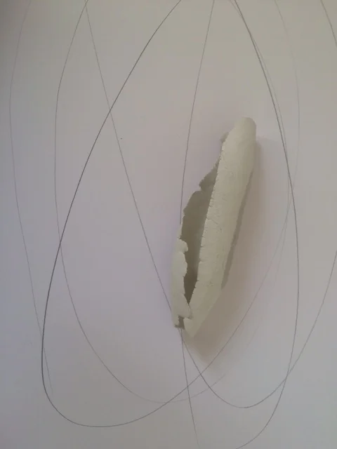 Untitled 2016 clay on paper with pencil
