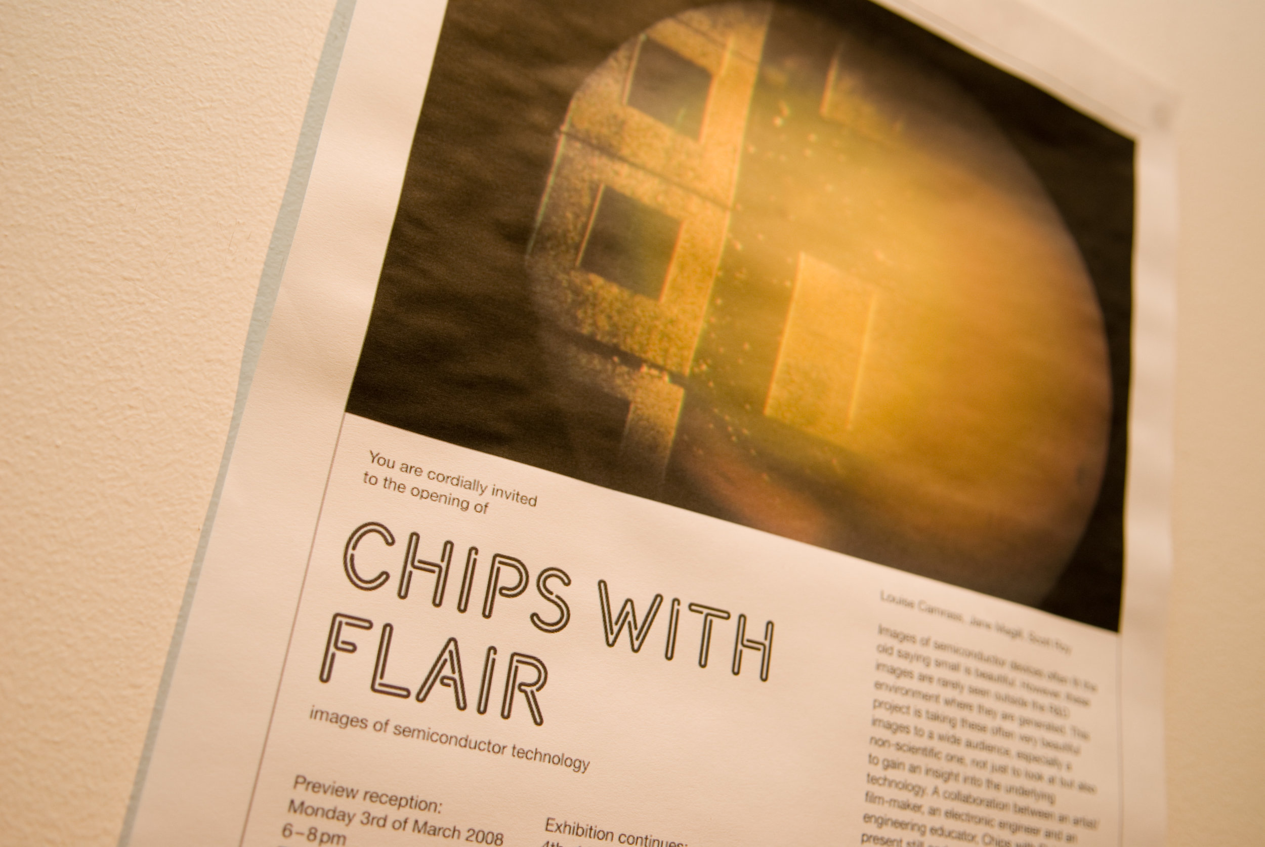 "Chips with Flair" images of semi conductor technology shot in the clean rooms at Glasgow University 