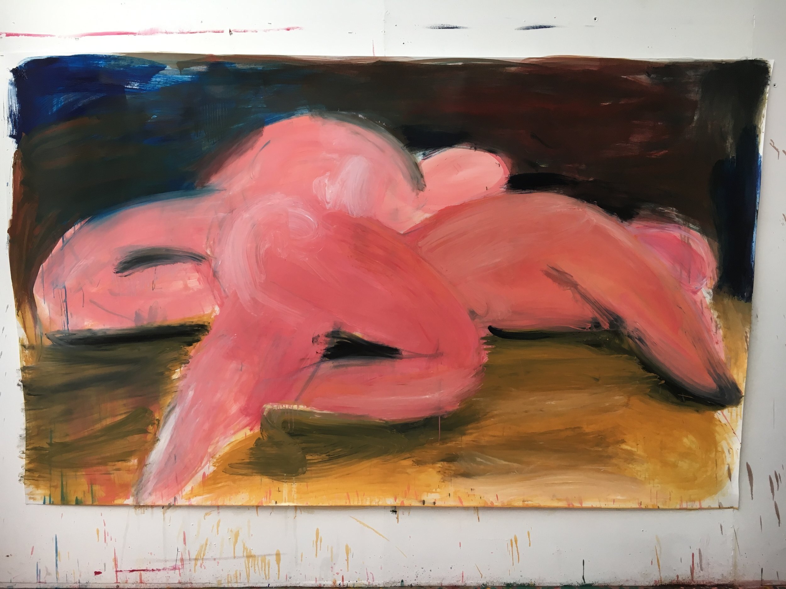 Lovers, 2019 180 x 150 cms oil on paper 