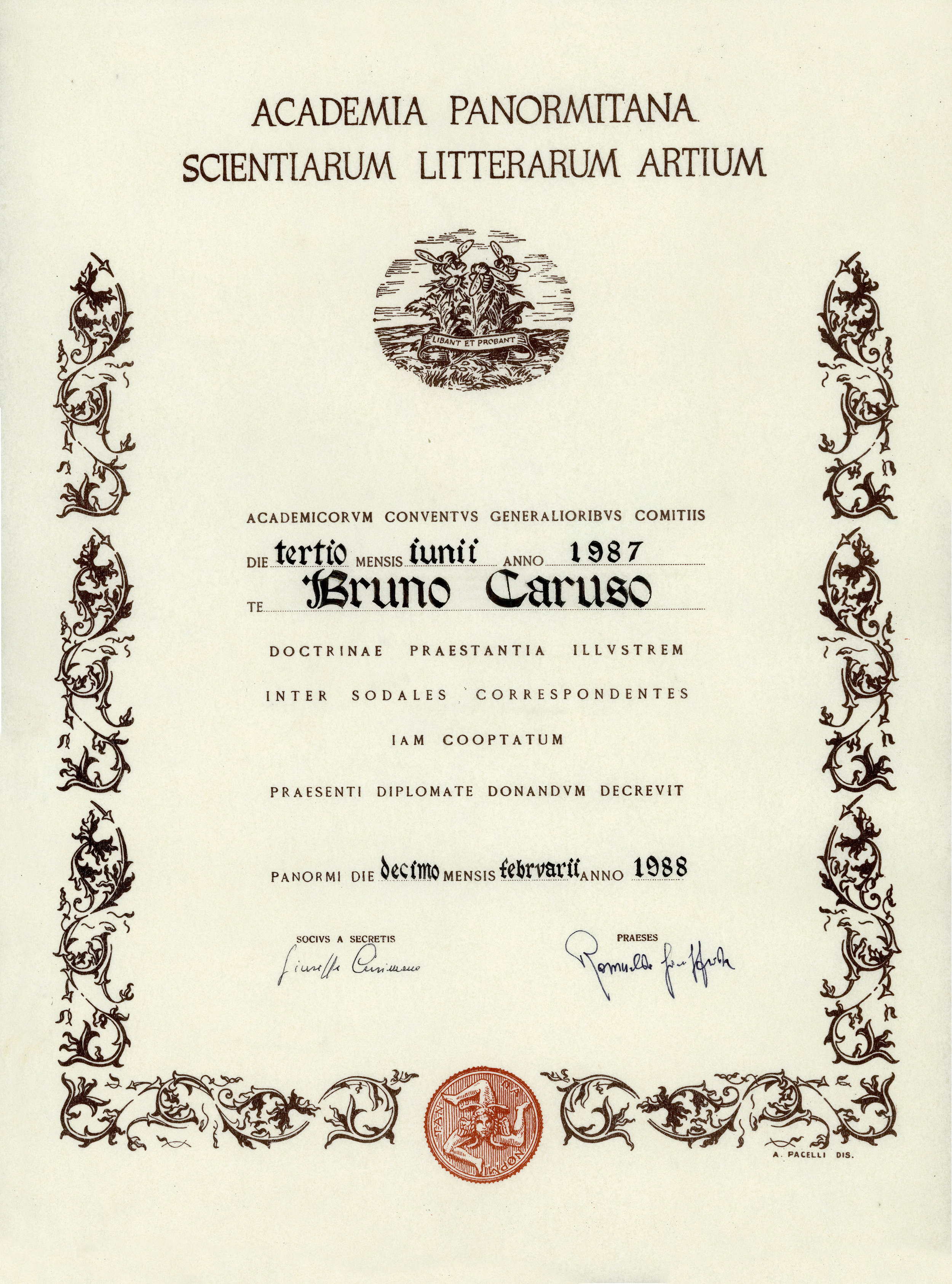 Academia Panormitana Honors