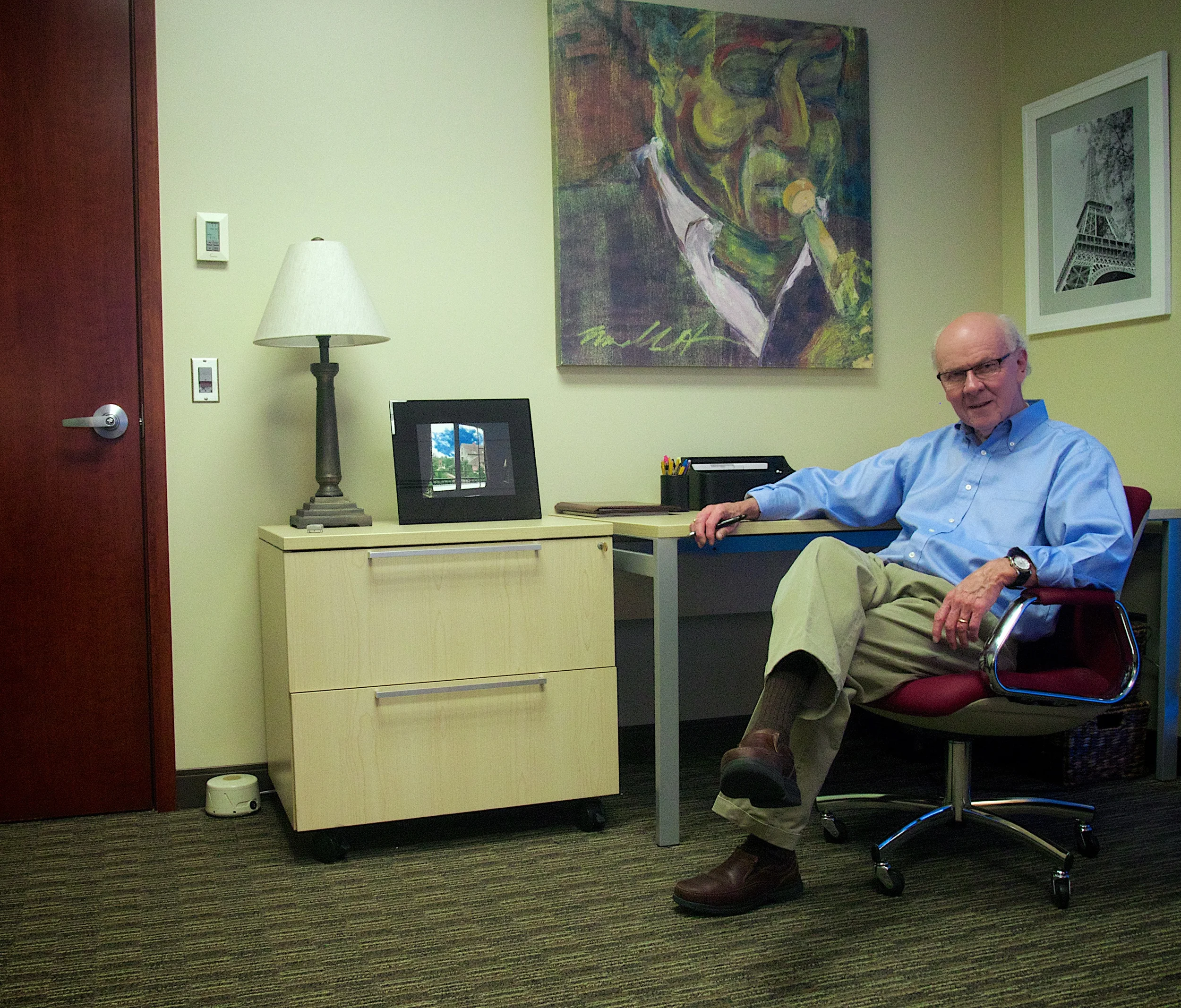 William G. Munro, L.M.S.W., in his office.