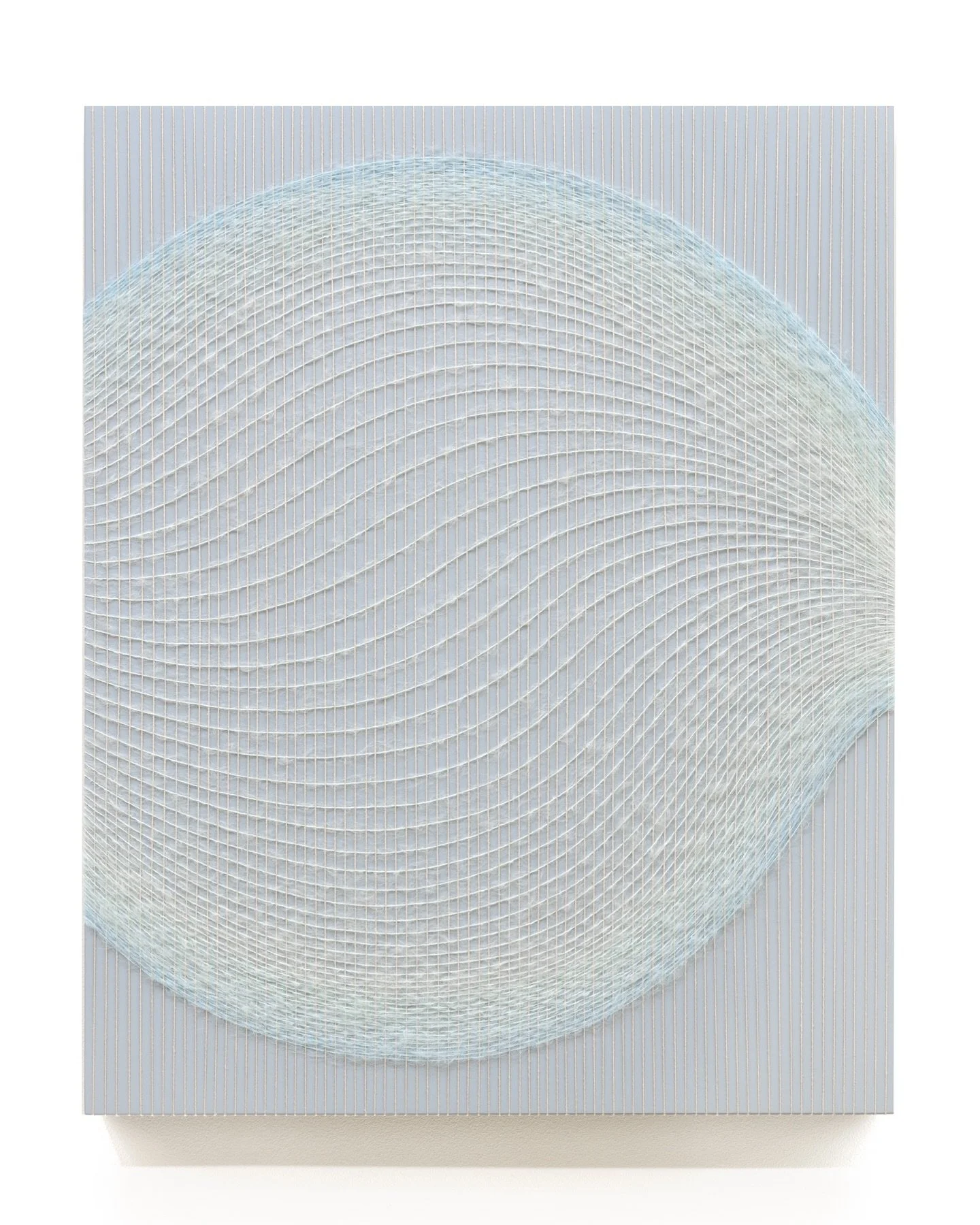 New work 🔔

Part of the Air series, Held in Lightness is one of three new works rendered in softly radiant, iridescent tones that shift with light. Each form emerges from a singular curved origin, expanding outward as if shaped by the quiet act of h